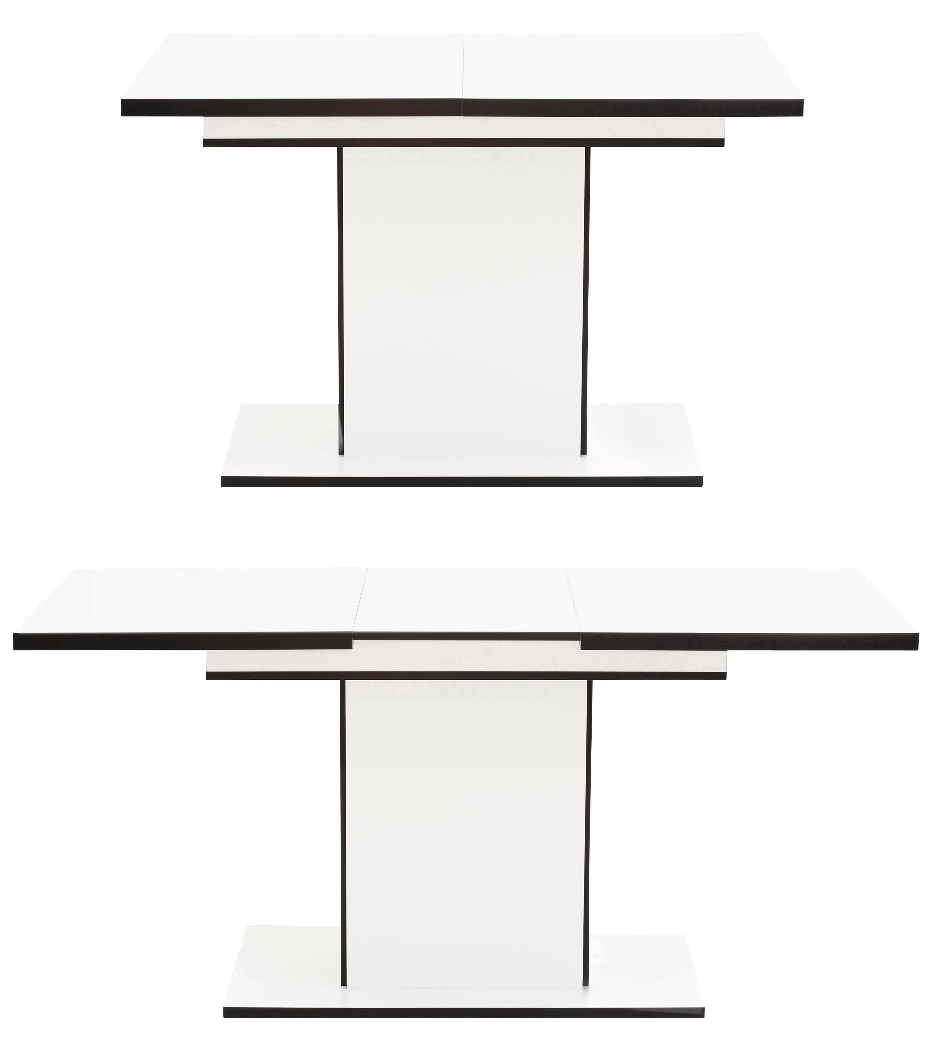 HELA Essgruppe Ariana, (Set, 120 Tisch Weiß/Bezug Schwarz KG Weiß waterfree cm, 6 Schwarz 140 / Belastbarkeit -160 1 | Stühle), | ausziehbar 7-tlg