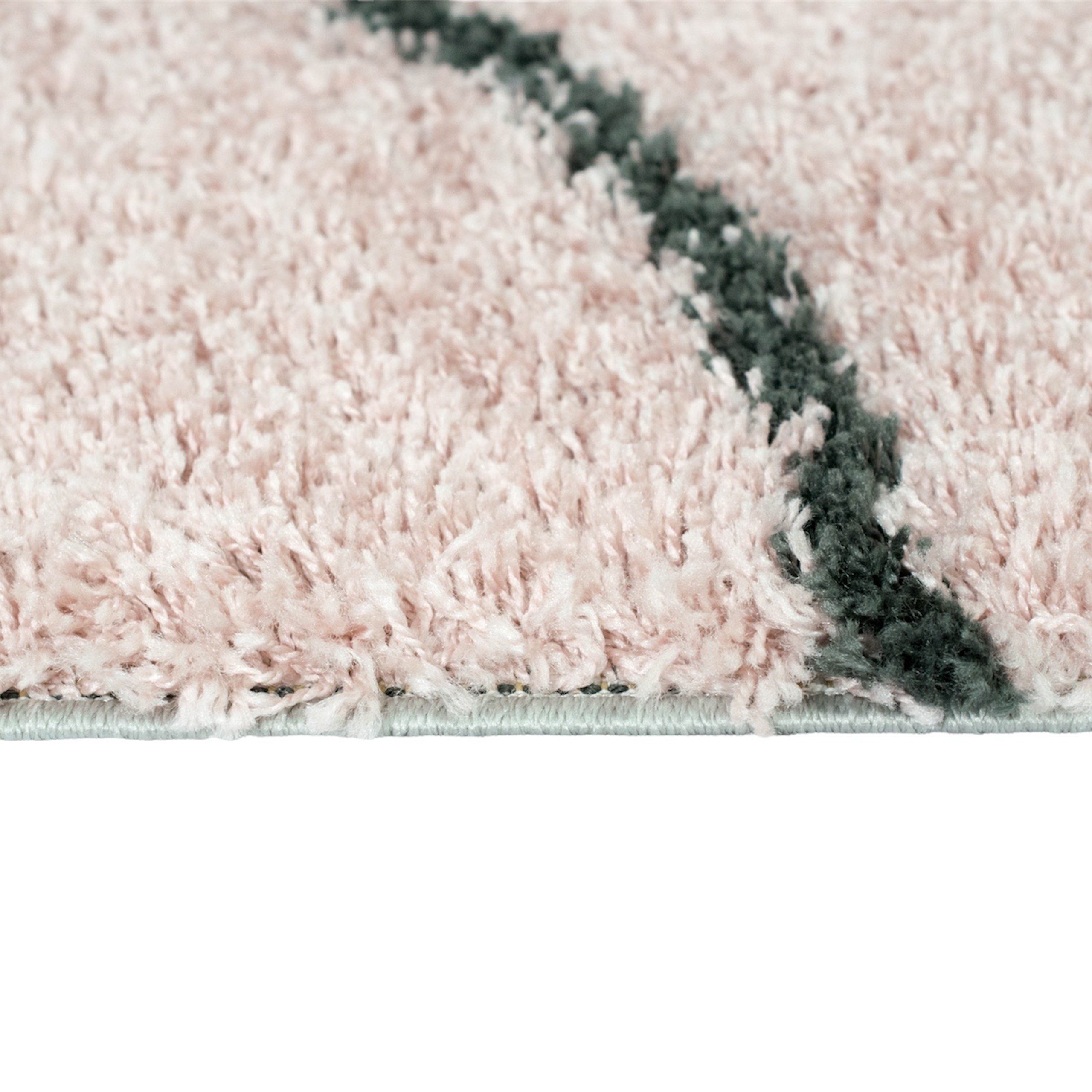 Carpetia Teppich Designerteppich mit runden Mustern - rosa creme, rechteckig, Höhe: 30 mm – Bild 3 von 4