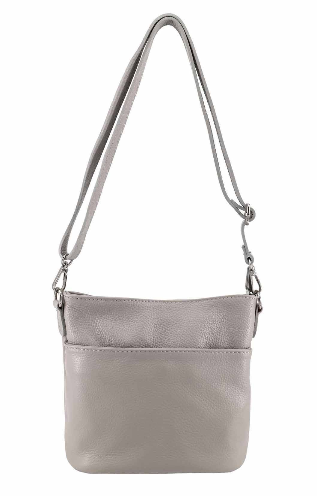 ITALYSHOP24 Schultertasche Made in Italy DAMEN LEDER TASCHE Crossbody Umhängetasche Mini Hobo Bag, Ledertasche Damentasche City Bag CrossOver Freizeit CrossBag Shopper
