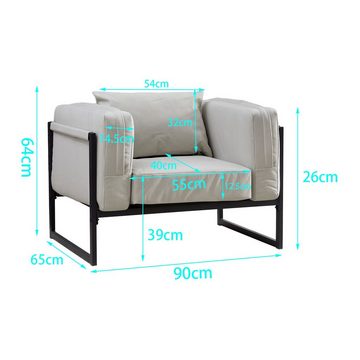 CLIPOP Relaxsessel Einzelsessel, gepolsterte Sitzfläche Kunstledersessel, Gepolsterter Fernsehsessel