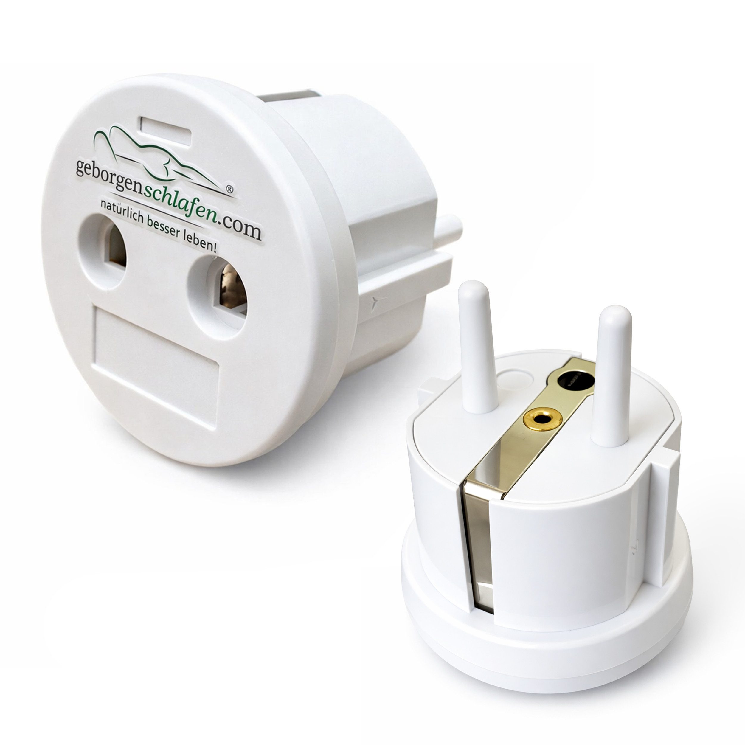 geborgenschlafen Schuko-Stecker Erdungsstecker EU – Sicherer Anschluss für Bettlaken & Erdungssysteme, (1-St), – Zuverlässiges Zubehör für Erdungsbett & Matten