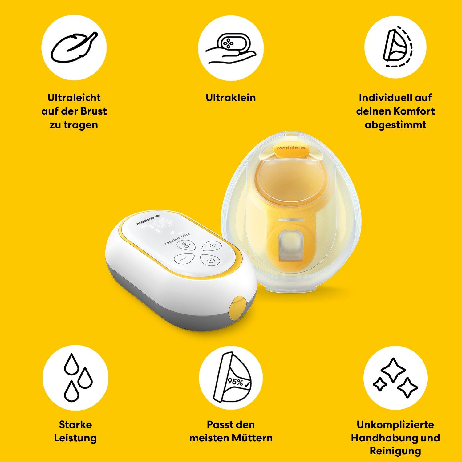 MEDELA Elektrische Milchpumpe Freestyle™ Mini Hands-free klein leistungsstark, 2-PHASE-EXPRESSION®-TECHNOLOGIE