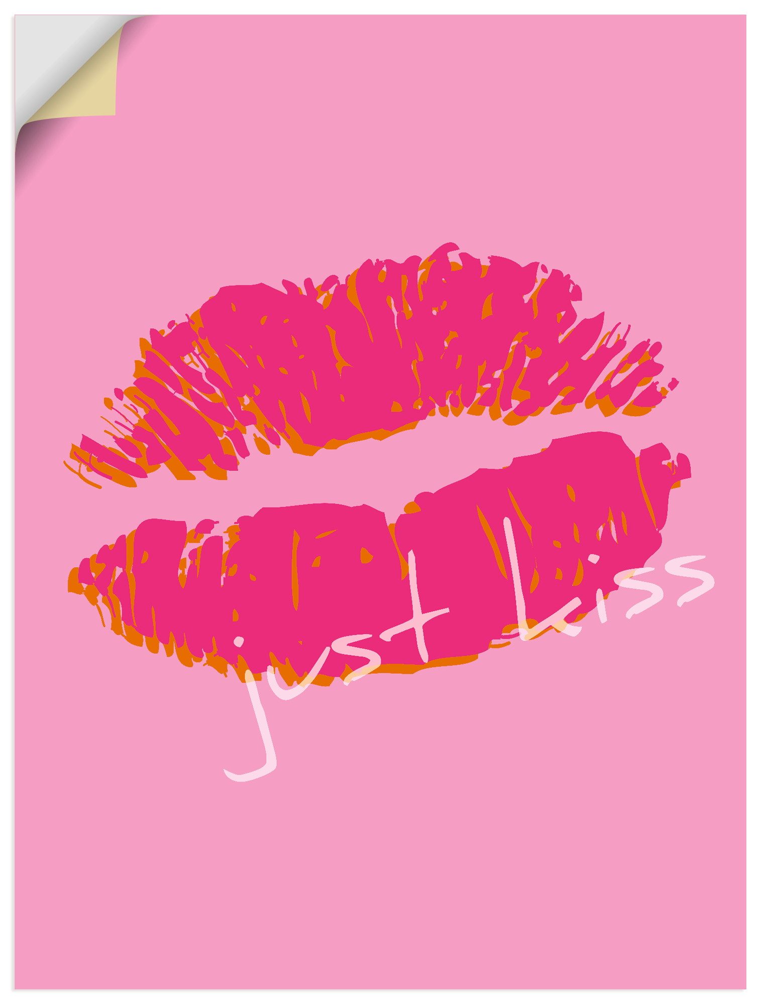 Artland Wandbild Just kiss, Sprüche & Texte (1 St), als Alubild, Leinwandbild, Poster, Wandaufkleber in verschied. Größen