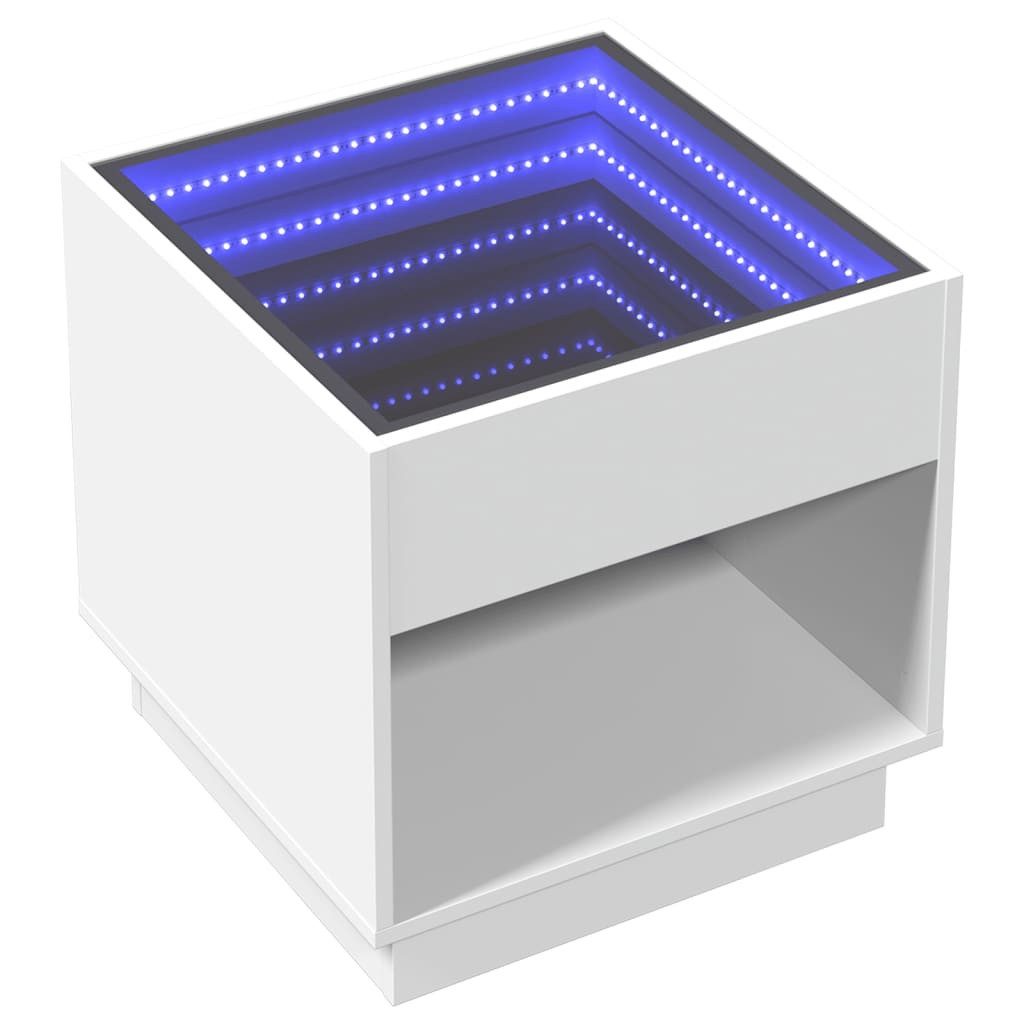 vidaXL Couchtisch Couchtisch mit Infinity-LED Weiß 50x50x50 cm (1-St) günstig online kaufen