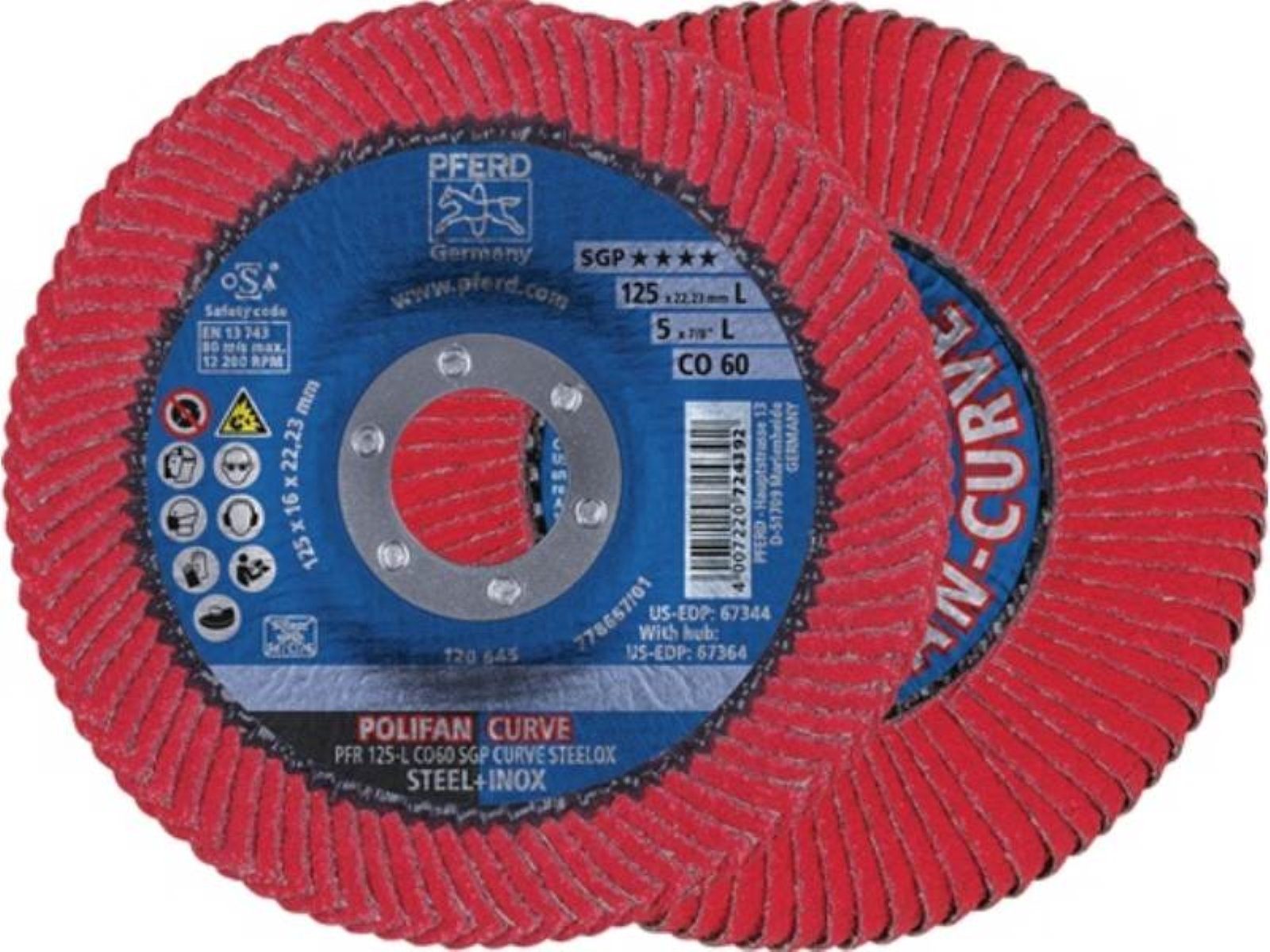 Pferd Fächerscheibe 10er Pack PFERD TOOLS 67689066 Fächerscheibe POLIFAN CO SGP CURVE STE