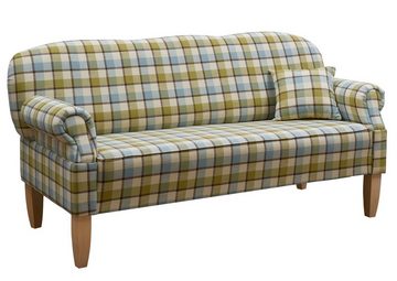 Massivmoebel24 Sofa Küchensofa 180x78x93 hell kariert EDINBURGH