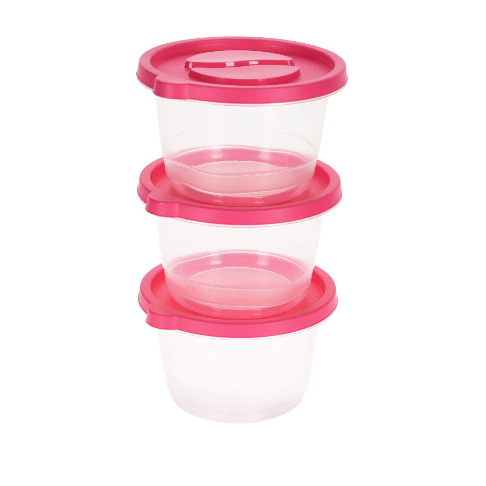 Neuetischkultur Vorratsdose Vorratsdosen-Set, 3-teilig pink, Kunststoff, (Set, 3-tlg., 3 Vorratsdosen), Aufbewahrungsdose Lebensmitteldose Lebensmittelbox Frischhaltedose