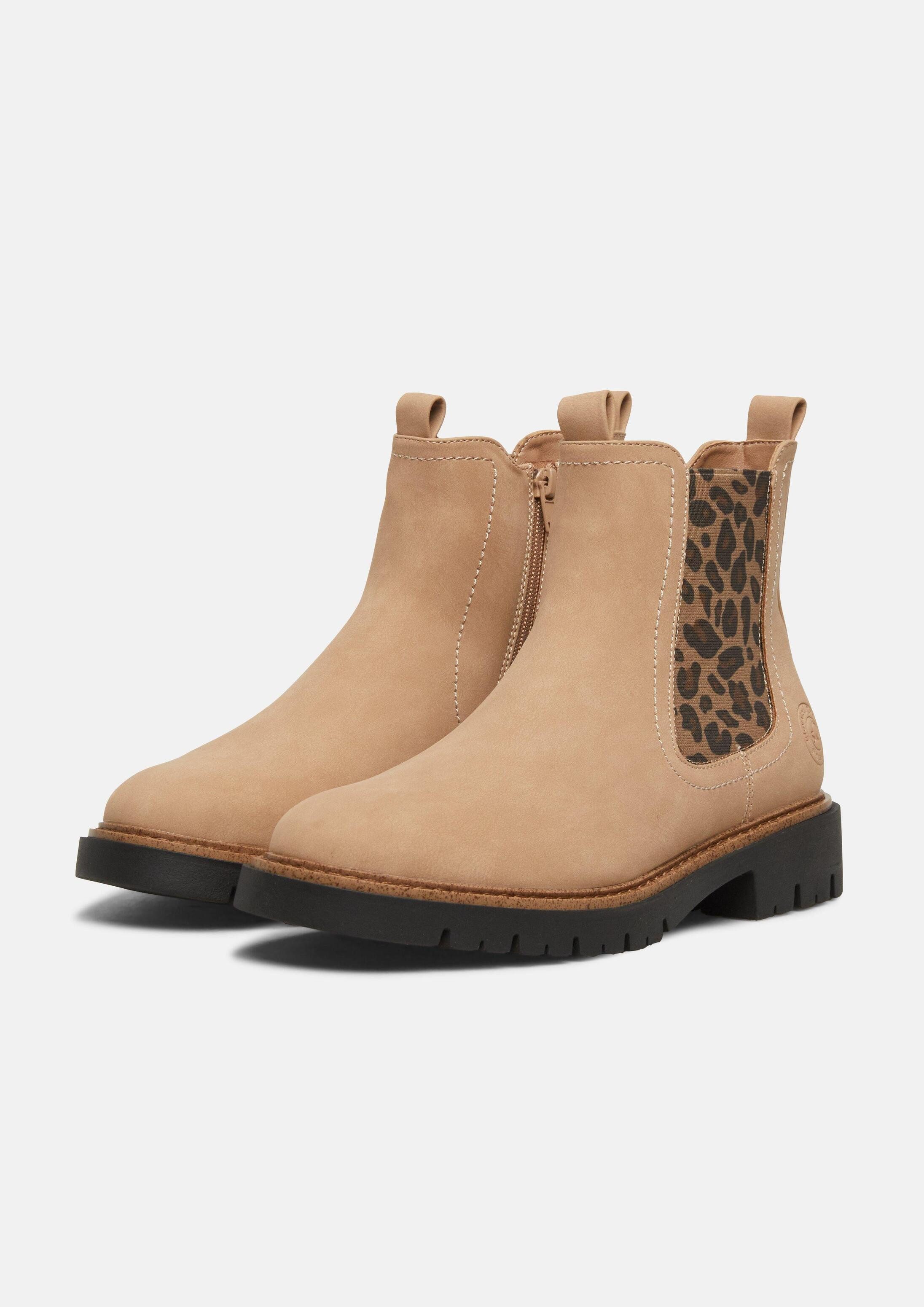 s.Oliver Chelsea boots Stiefel Chelsea Boots in Leder-Optik mit Leo-Detail – Bild 3 von 3
