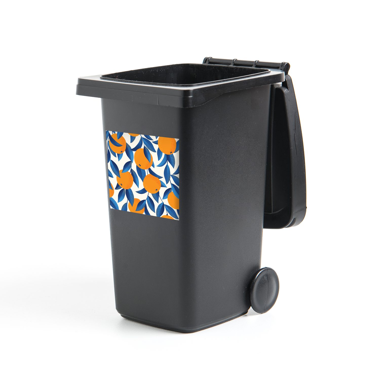 MuchoWow Wandsticker Orange - Blau - Design (1 St), Mülleimer-aufkleber, Mülltonne, Sticker, Container, Abfalbehälter | Wandtattoos