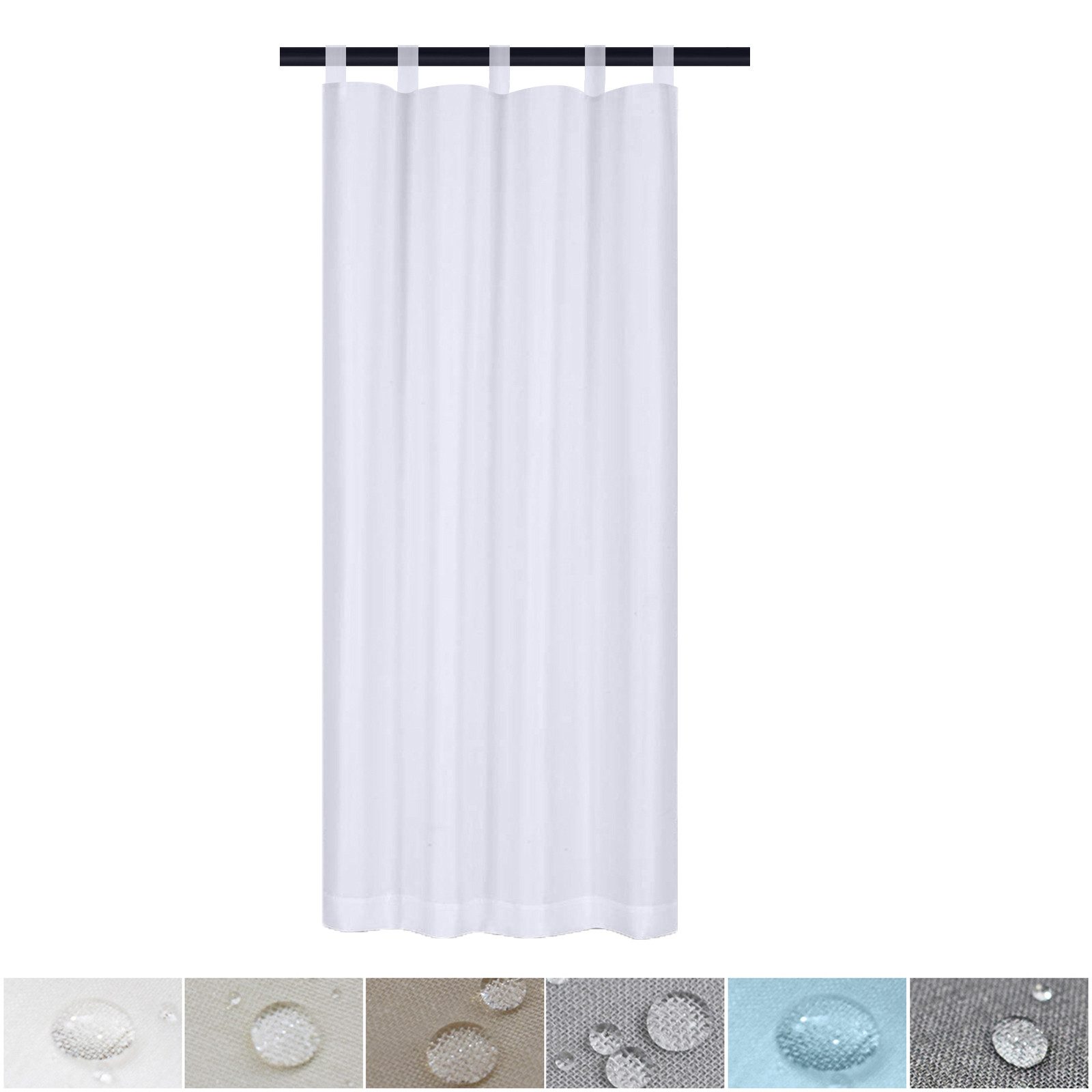 BTTO V&G Outdoorgardine Terrassenvorhang Wasserabweisend Outdoorgardine, Magie Tape (1 St), Transparent mit Schlaufen Ring Klettverschluss