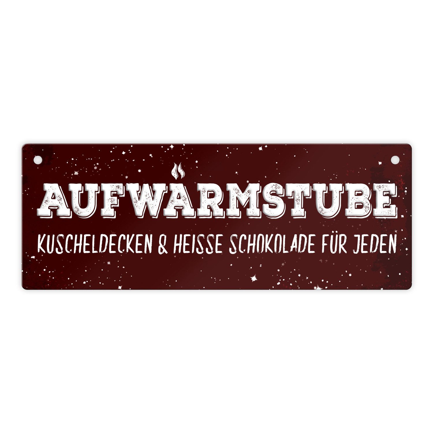 Metallschild Metallschild mit Spruch: Aufwärmstube Schild Türschild Wanddekoration