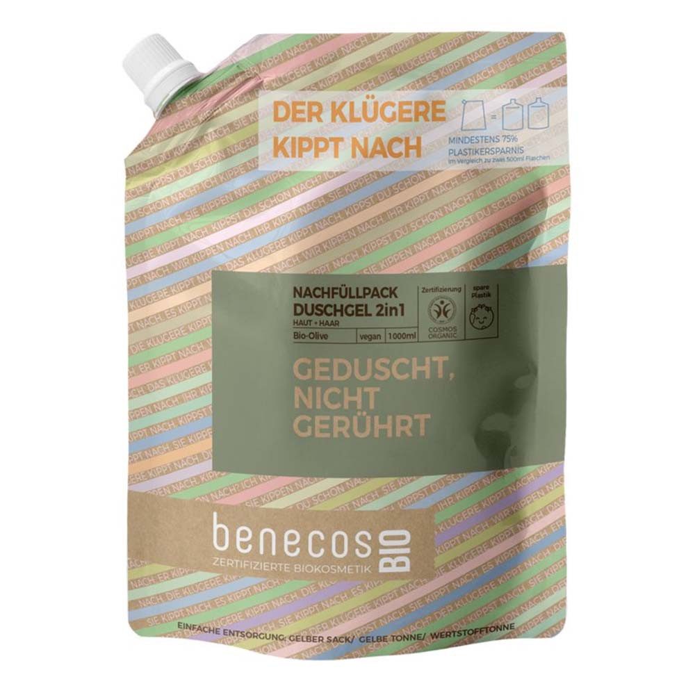 Benecos Duschgel Olive - Duschgel 2in1 Haut+Haar Refill 1L
