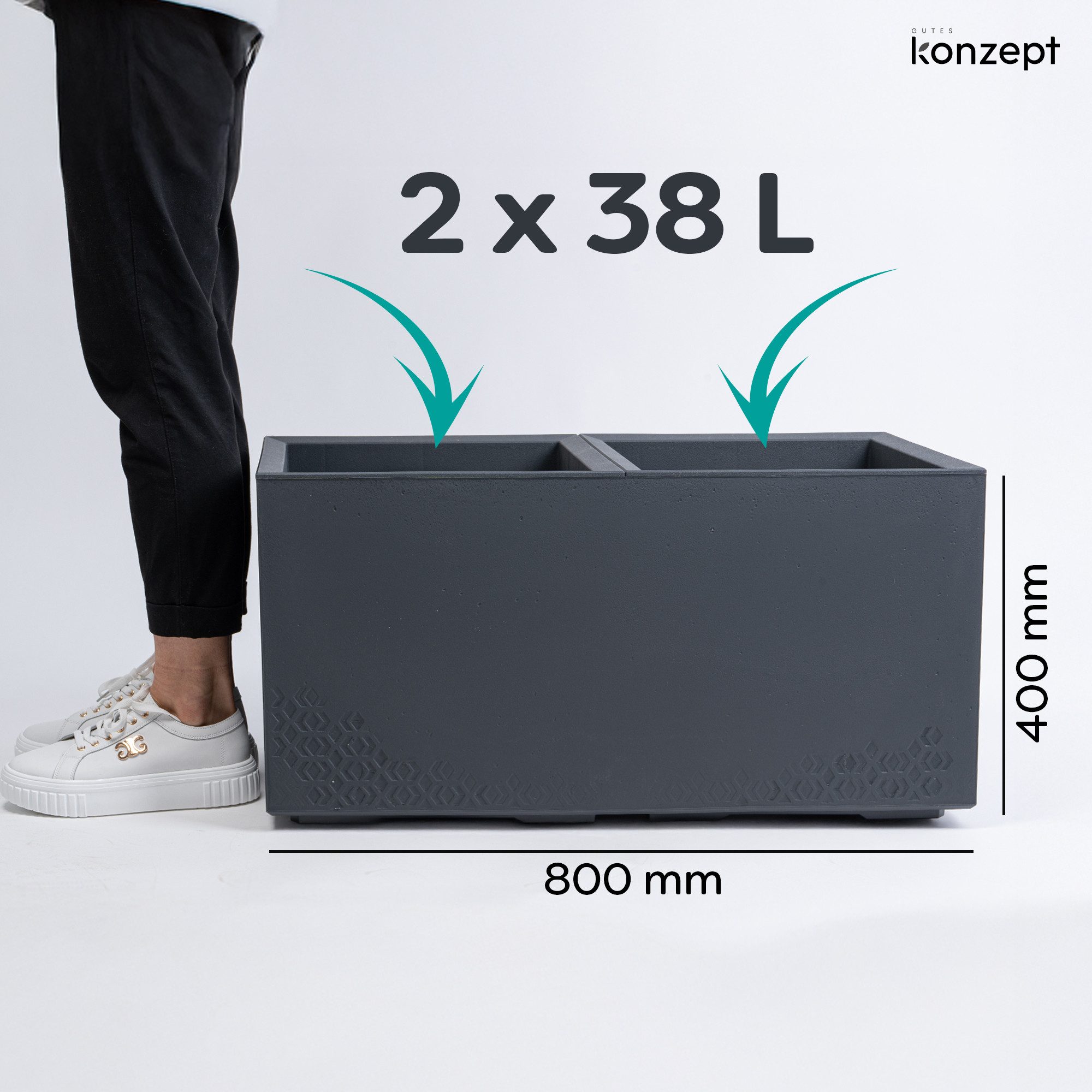 KONZEPT Pflanzkübel groß außen, Blumenkübel mit Rollen, aus Kunststoff (80 günstig online kaufen