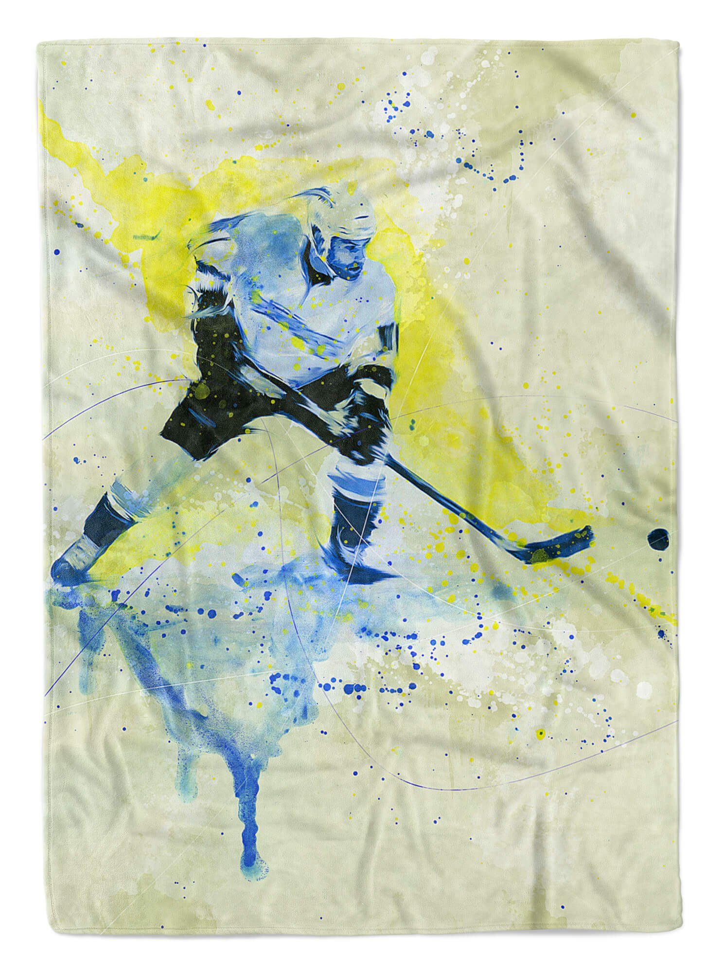 Handtücher SplashArt Sport Handtuch Strandhandtuch Saunatuch Kuscheldecke Kunstvoll Eishockey III Sp, Baumwolle-Polyester-Mix (1-St), Handtuch