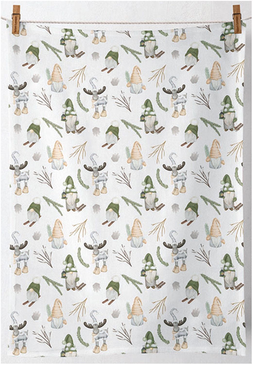 Ambiente® Geschirrtuch Forest gnomes, (1-tlg., 1-teilig), Geschirrtücher ca.50x70cm Baumwolle