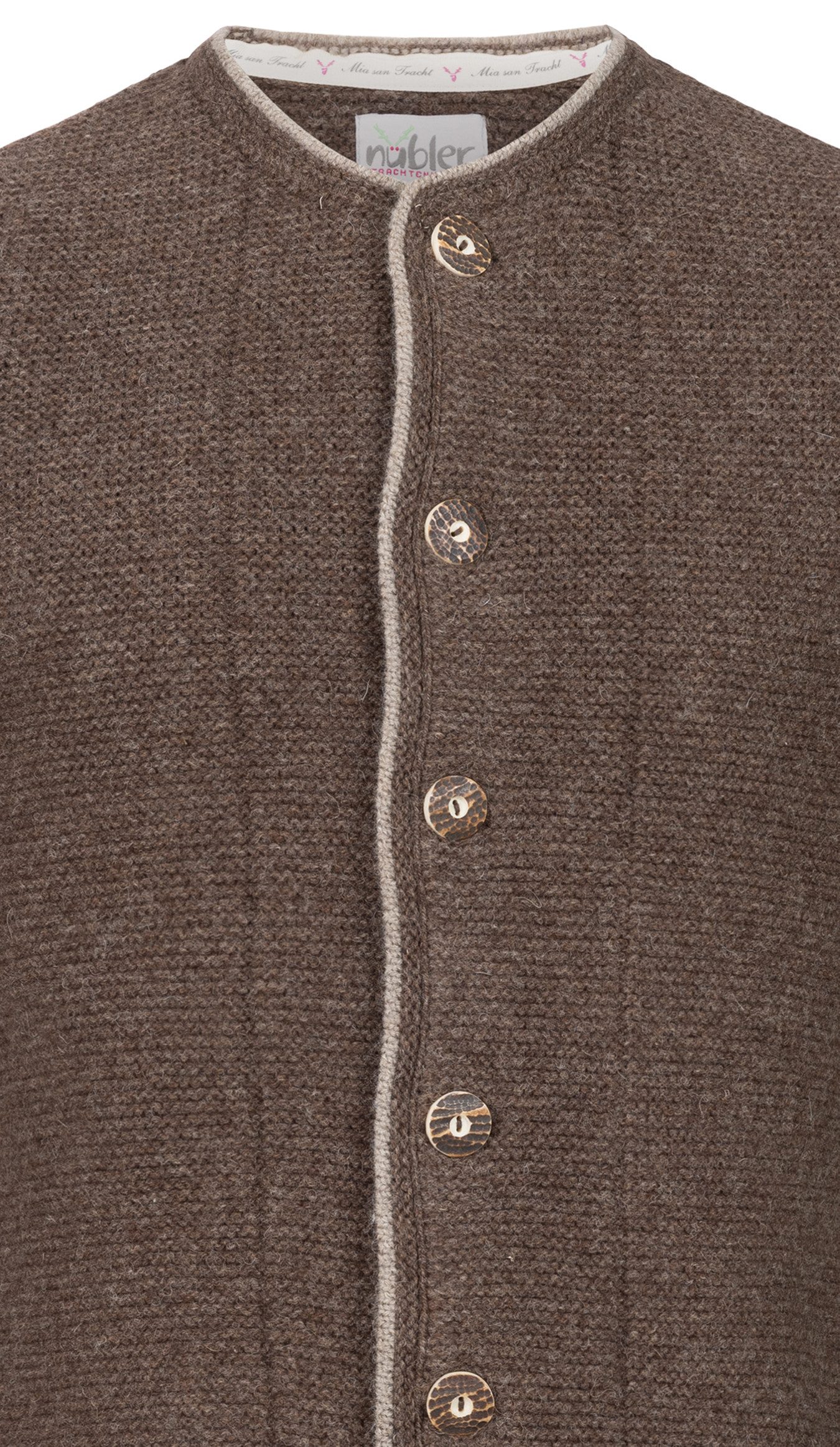Nübler Trachtenstrickjacke Trachtenstrickjacke Hannes in dunkelbraun von Nübler
