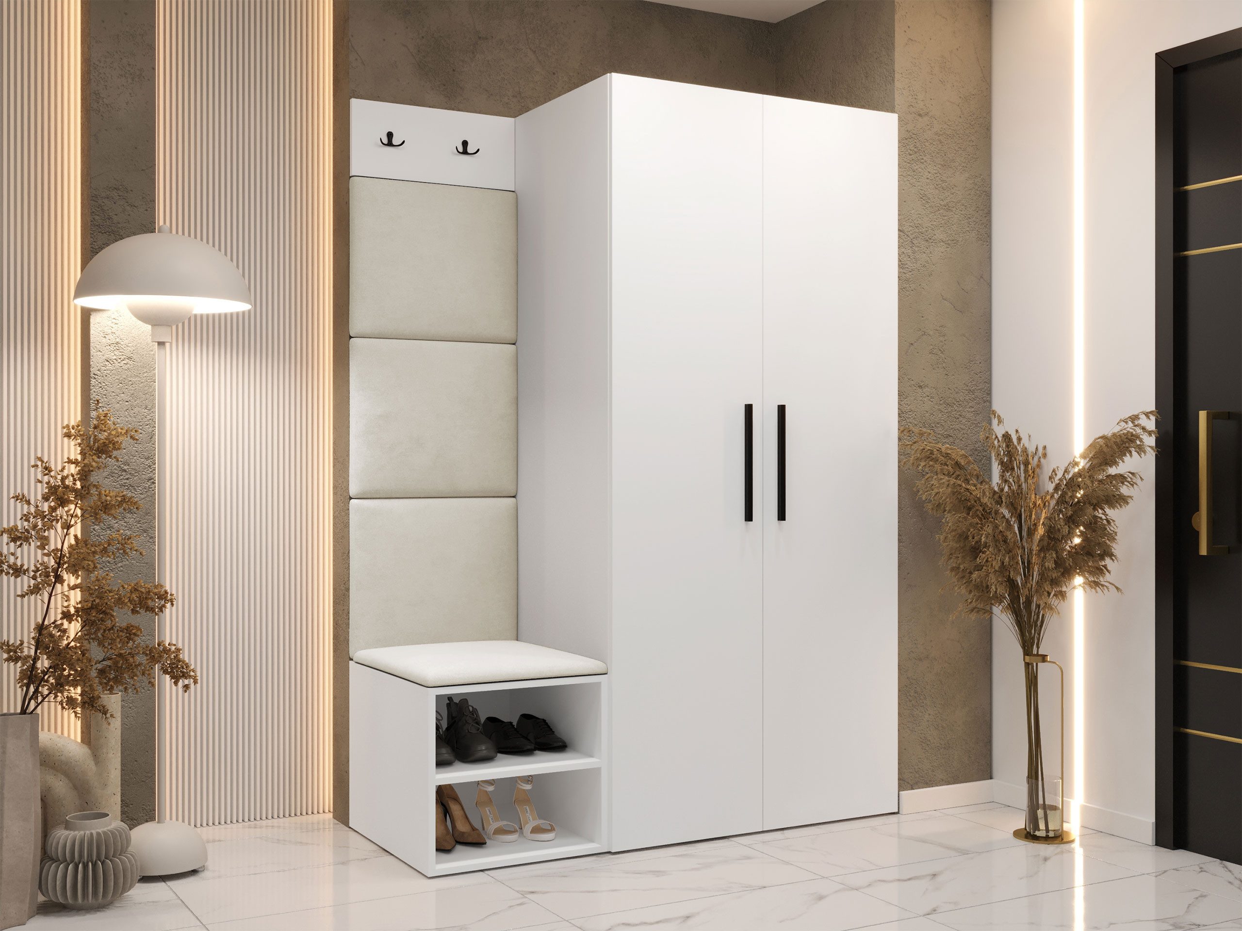 MIRJAN24 Garderoben-Set Medi IV, (Drehtürenschrank, Schuhschrank, 4x Paneel günstig online kaufen