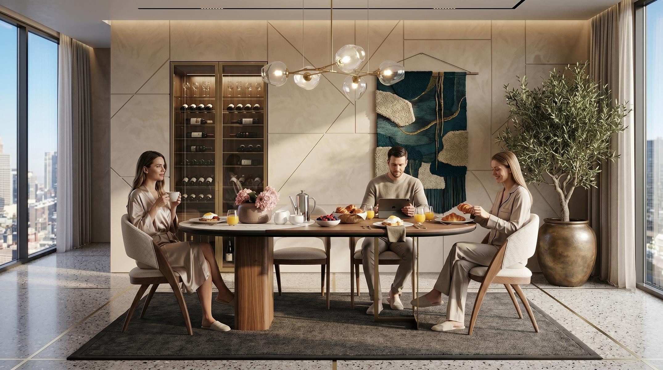 JVmoebel Essgruppe Stilvolle Esszimmer Set Esstisch und 4x Stühle in weicher Stoffoptik, (5-tlg), Made in Europa
