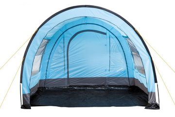 CampFeuer Tunnelzelt Zelt Relax4 für 4 Personen, Hellblau / Grau, 5000 mm Wassersäule, Personen: 4