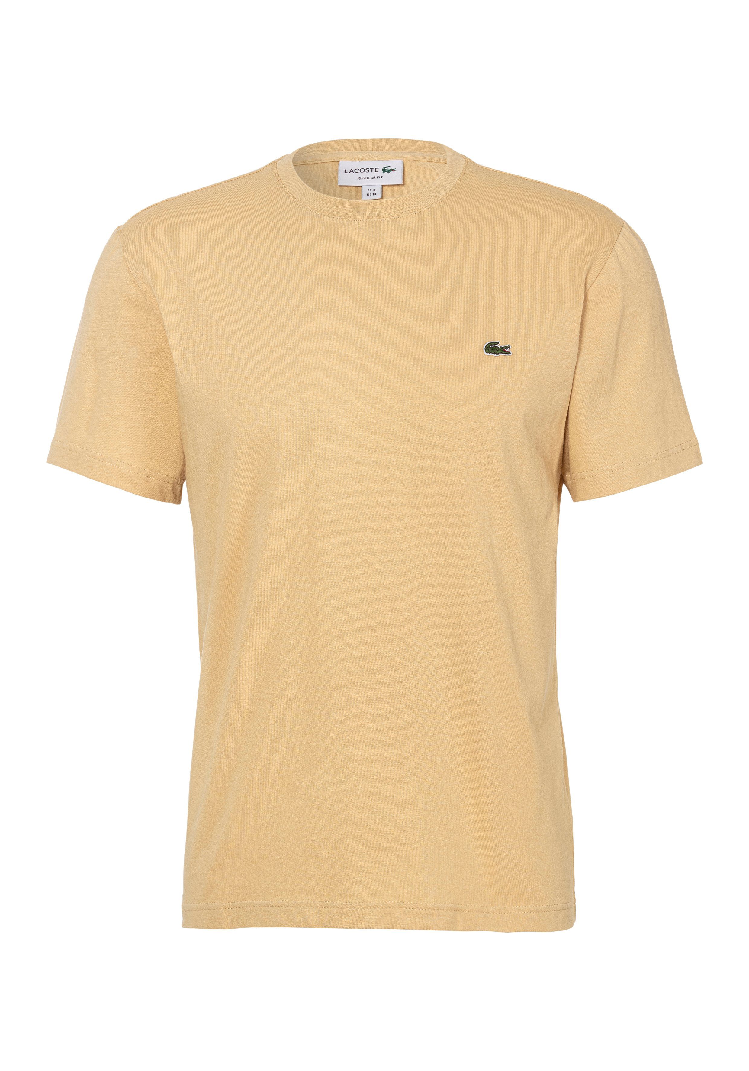 T-Shirt mit Rundhalsausschnitt (1-tlg) beige Lacoste