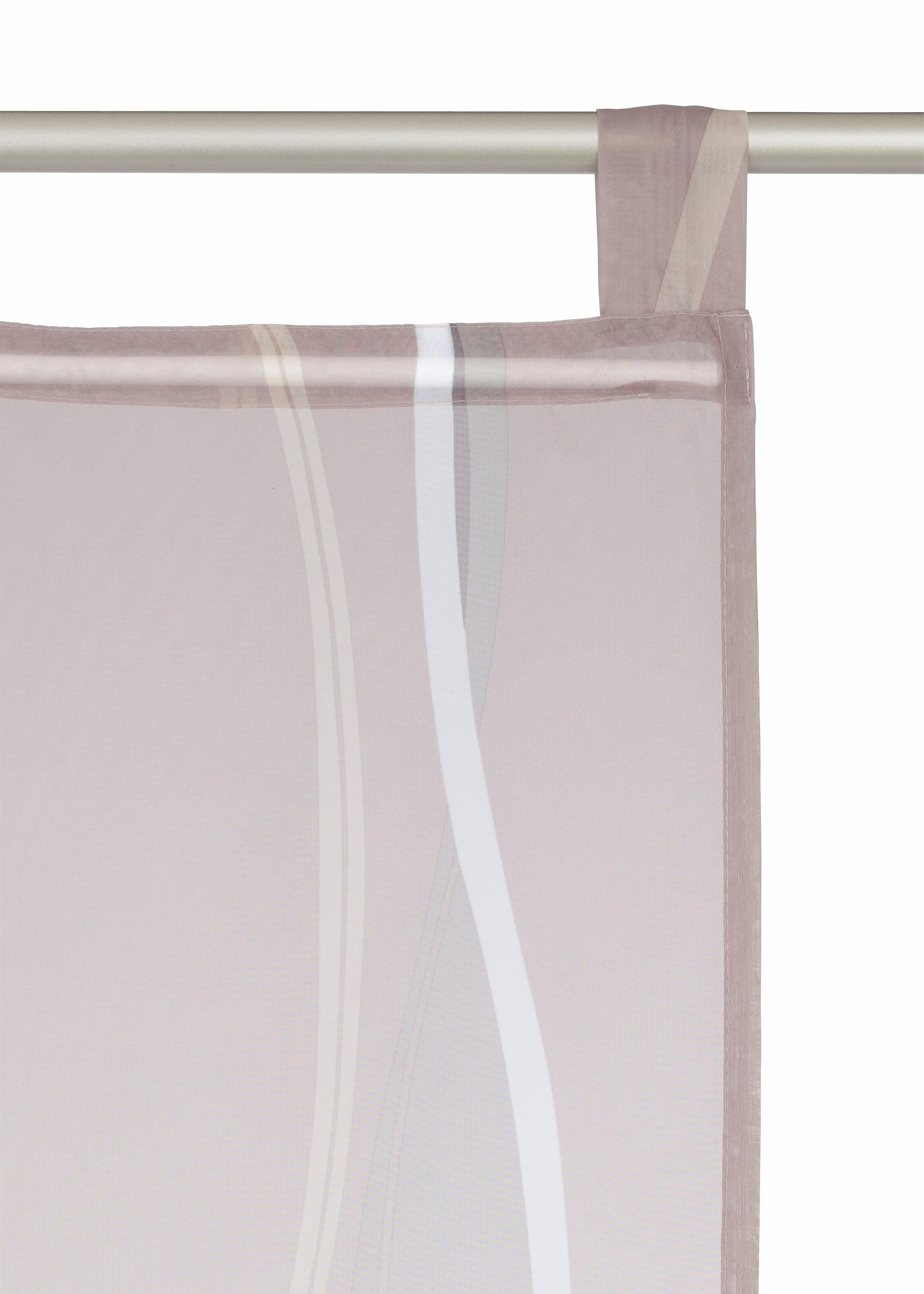 OTTO home Schiebegardine Dimona (2 St), Schlaufen, transparent, Voile, 2er-Set, Fertiggardine, inkl. Beschwerungsstange, Wellen