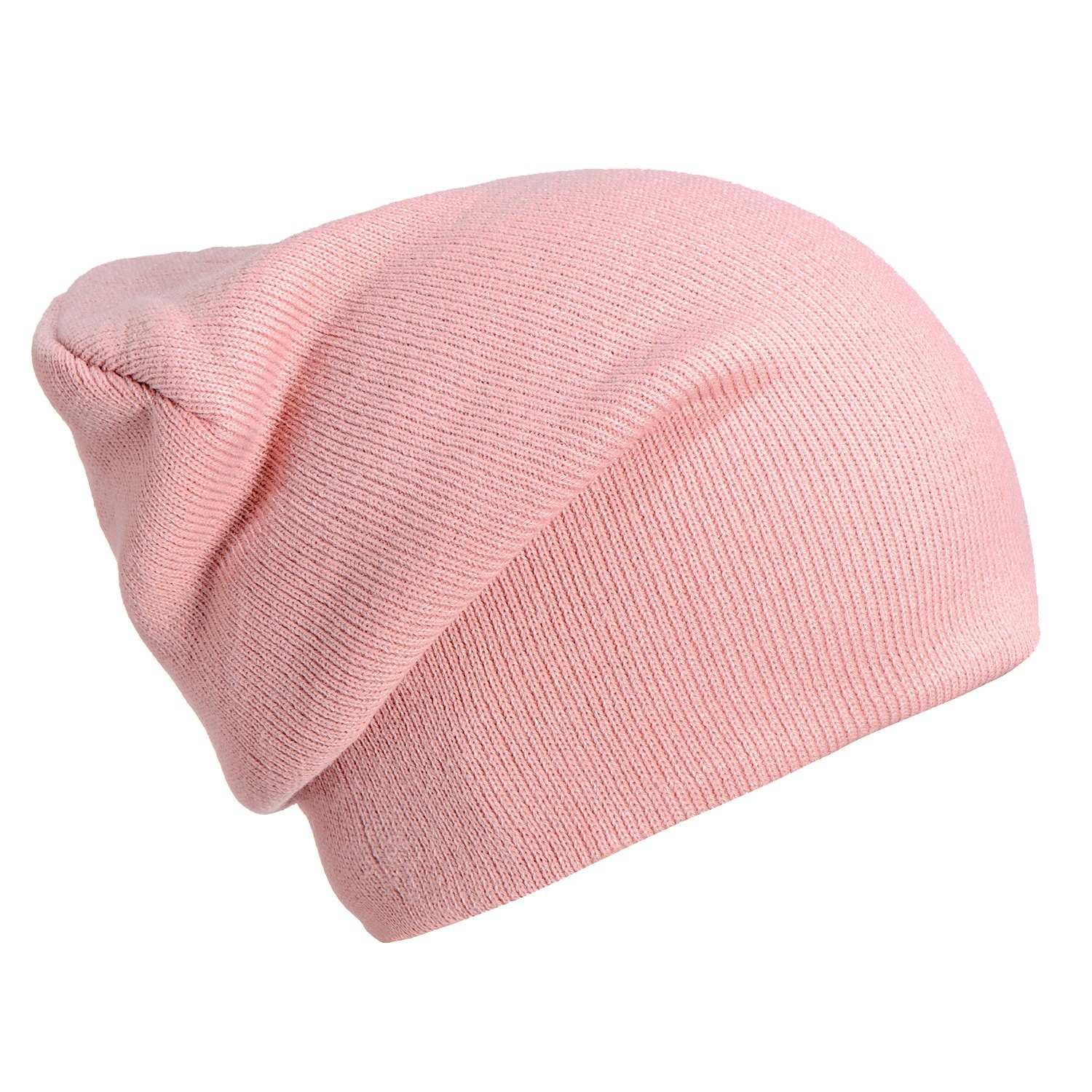 DonDon Beanie Schlauchmütze Mütze (Packung, 1-St) Wintermütze, klassischer Slouch-Beanie pink