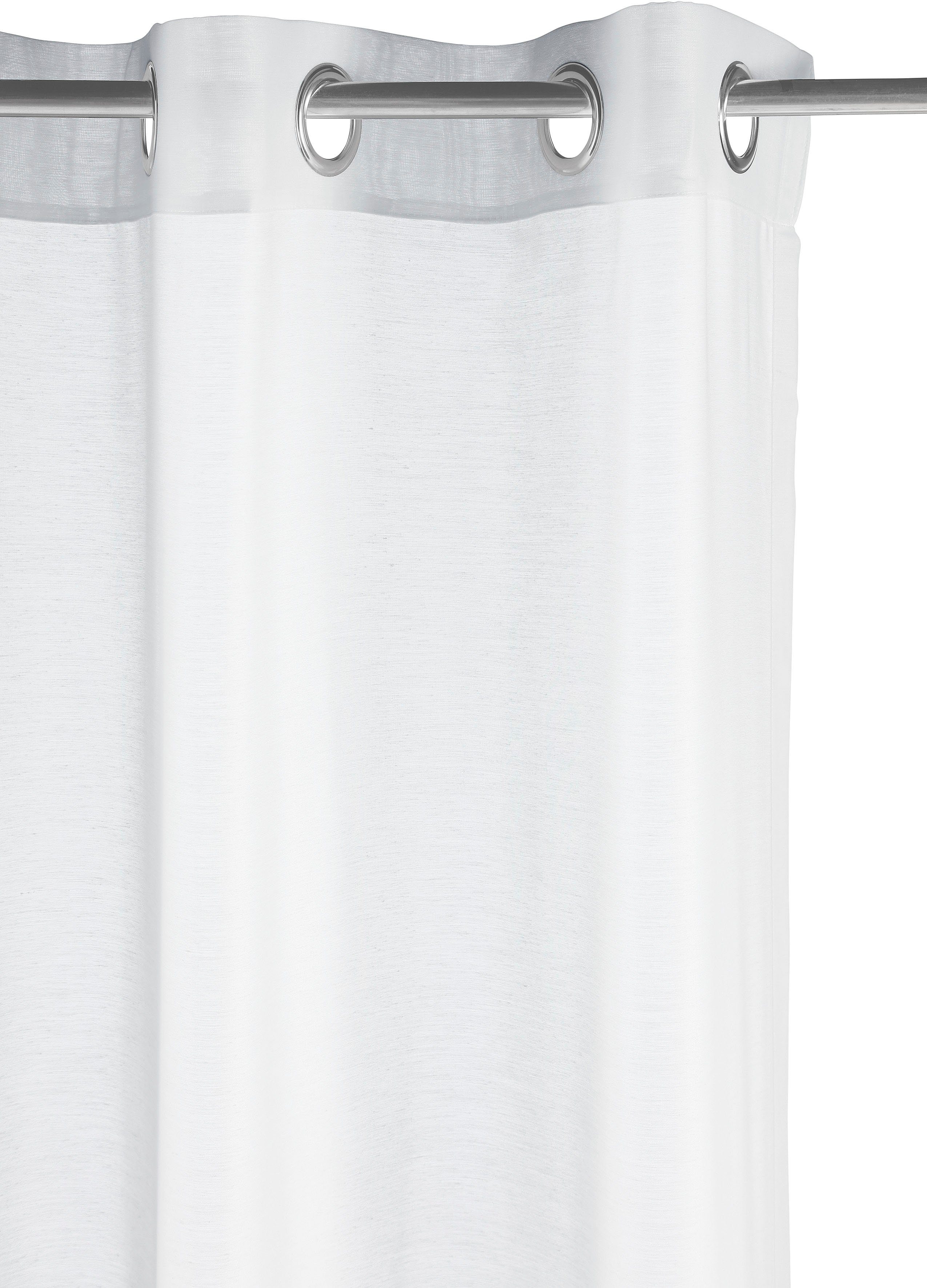 Gardine Batist, (1 verschiedene Polyester, weiß Leonique, transparent Größen Ösen St), transparent