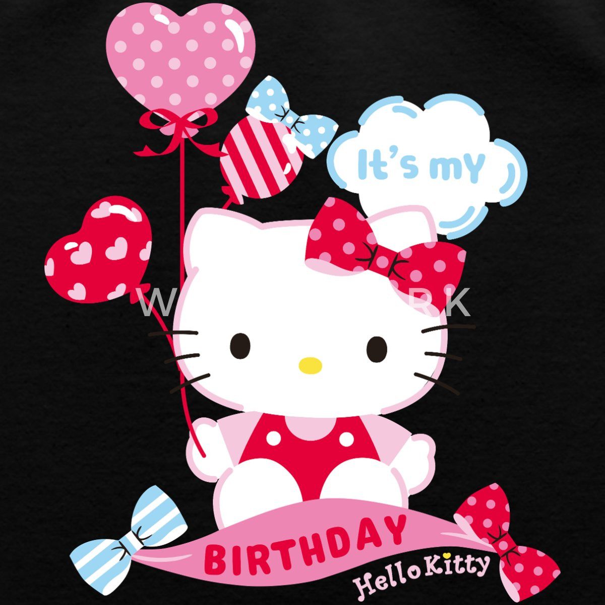 Spreadshirt T-Shirt Hello Kitty Mit Ballons Mein Geburtstag Cropped Frauen Organic Tank To (1-tlg)
