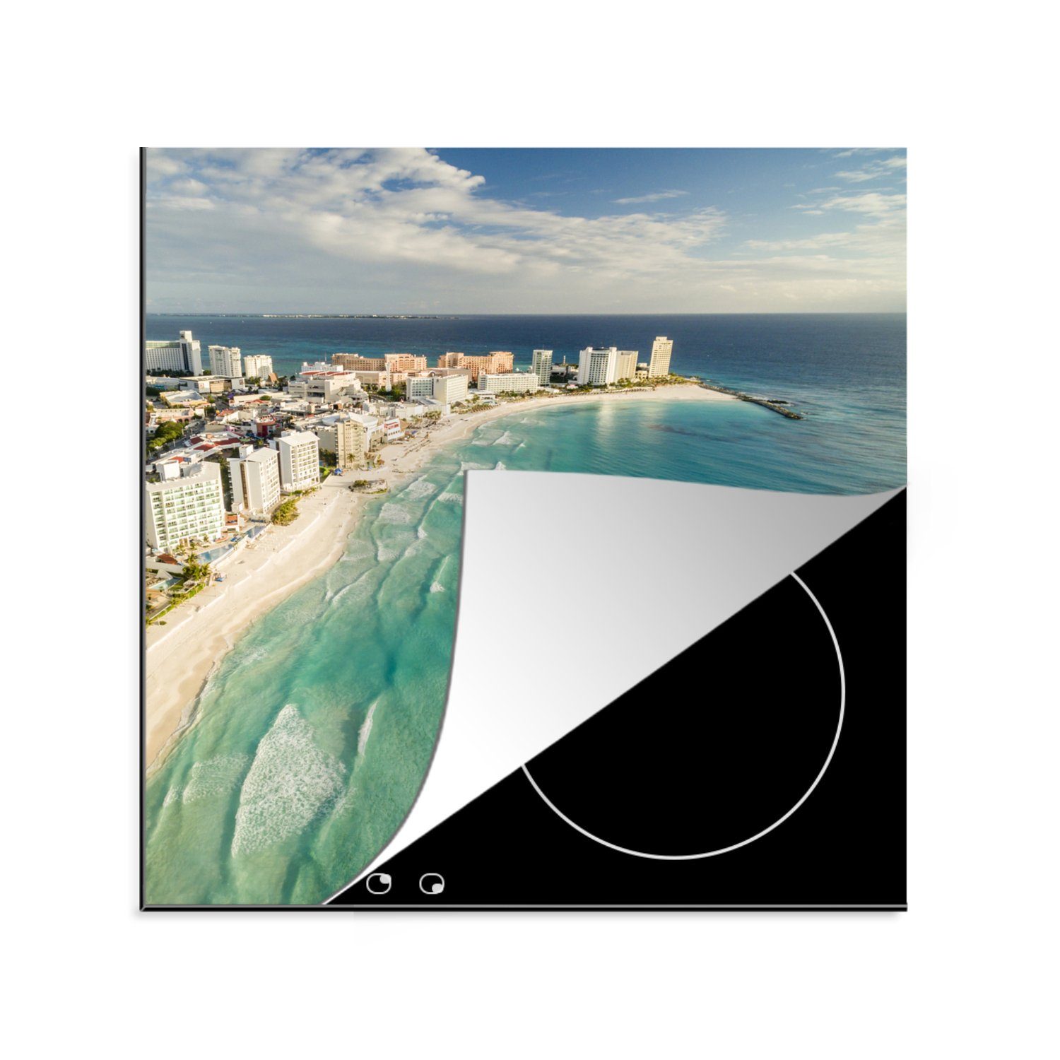 MuchoWow Herdblende-/Abdeckplatte Cancun - Hotel küche (1 Flug, - für Ceranfeldabdeckung, 78x78 Arbeitsplatte cm, Vinyl, tlg)