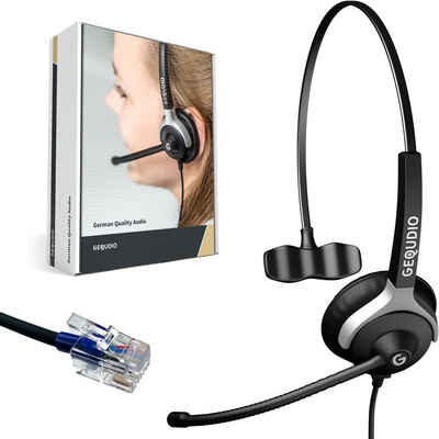 GEQUDIO für Cisco Телефони mit RJ-Anschluss Headset (1-Ohr-Headset, 60g leicht, Bügel aus Federstahl, mit Wechselverschluss für mehrere Endgeräte, inklusive Anschlusskabel)