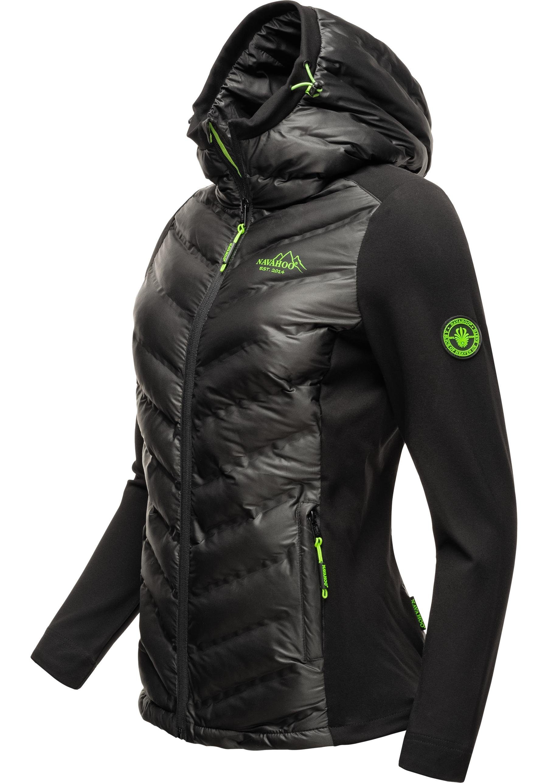 Übergangsjacke Mit Nimm Mich stylische Kapuze Outdoorjacke mit Navahoo schwarz