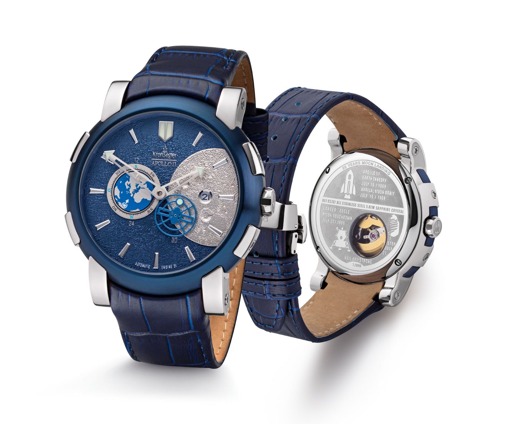 Kronsegler Automatikuhr Apollo 11 Herrenuhr mit Saphirglas