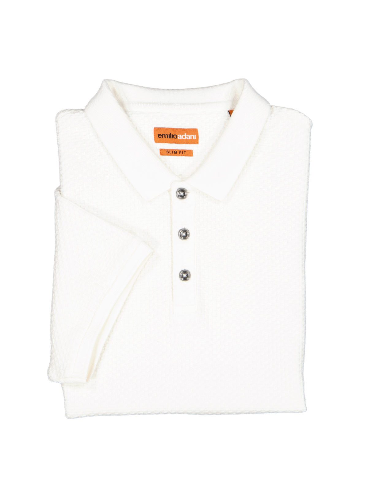 emilio adani Poloshirt Herren Poloshirt mit strukturierter Warenoberfläche, Reinweiss