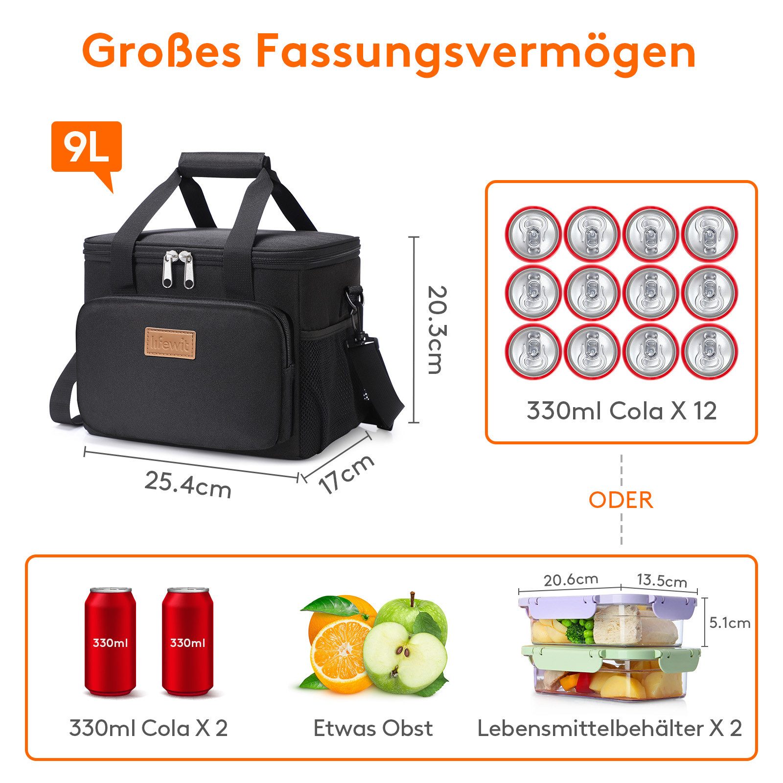 Lifewit Picknicktasche Kühltasche faltbar Thermotasche Picknicktasche Lebensmitteltransport (Set), Insulated, Portable