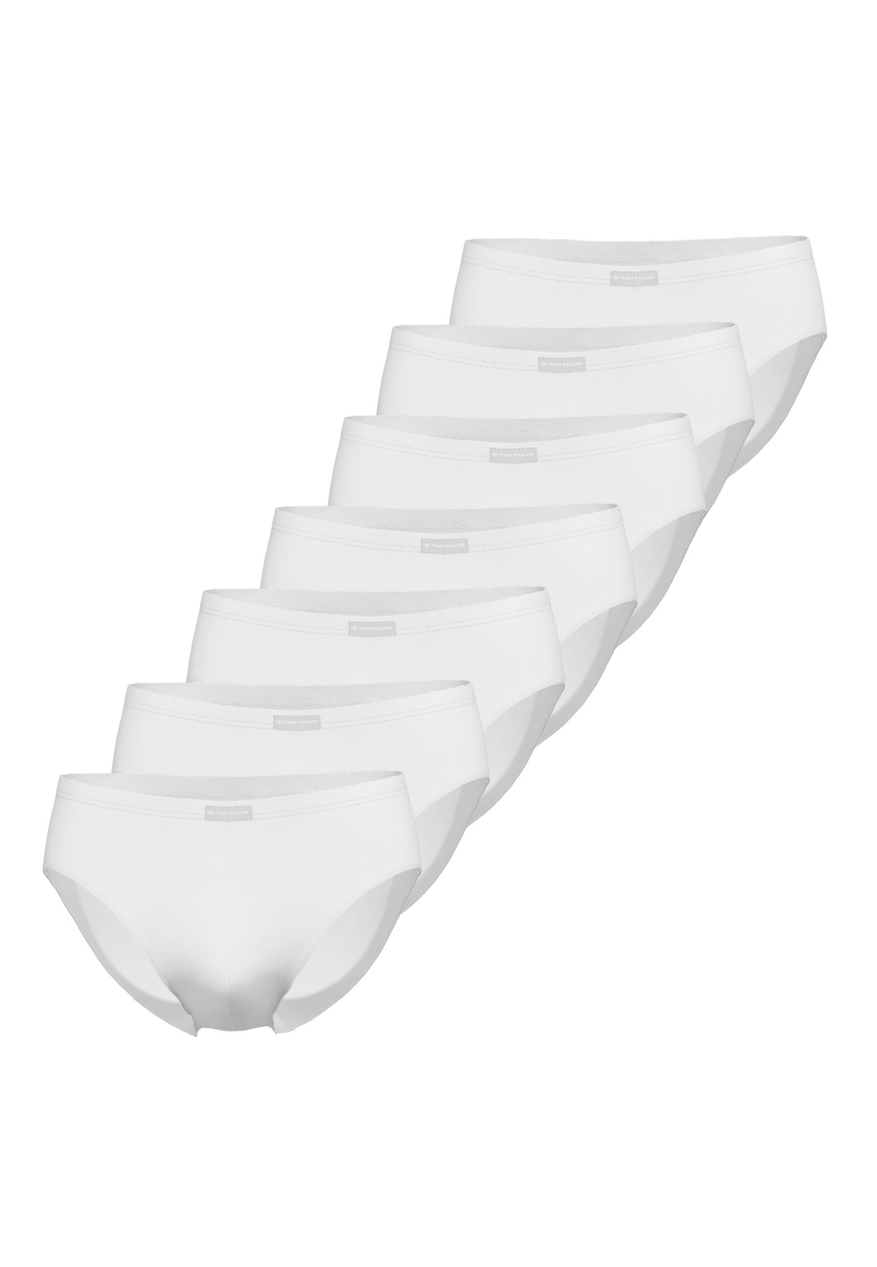 Slip TOM TAILOR Herren Slip weiß uni 7er Pack