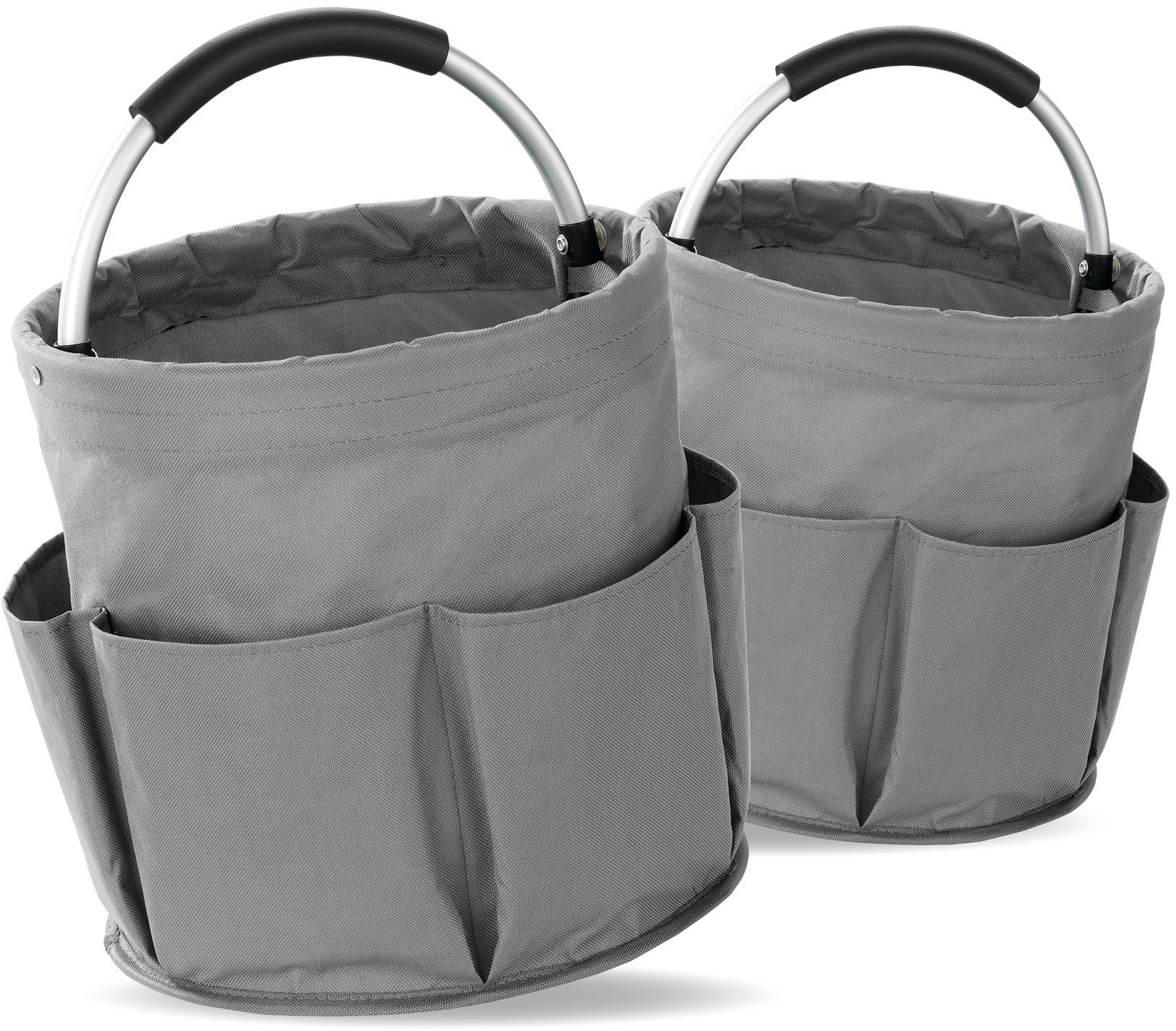 WENKO Falteimer Modell Universal-Caddy, (Set, 2-tlg), Organizer für Haus & Garten, platzsparend faltbar, mit 6 Außentaschen