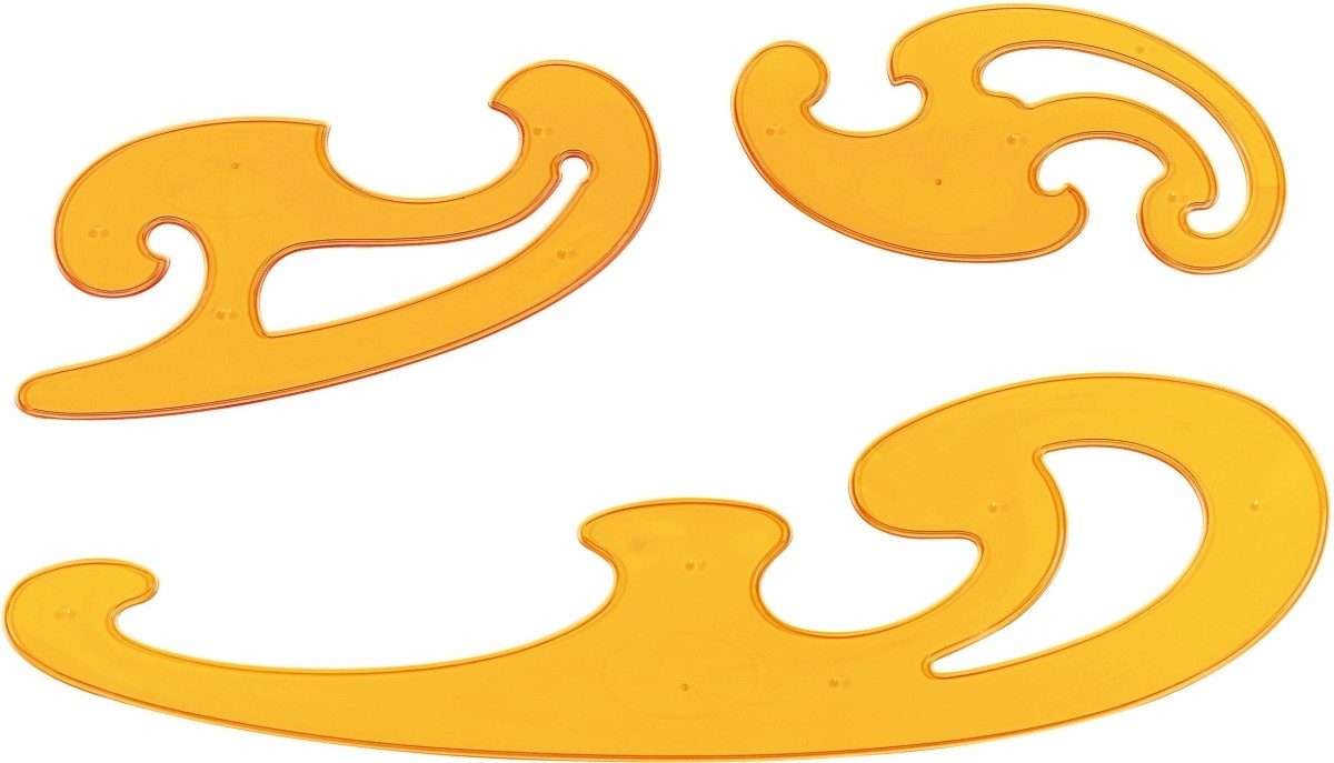 ARISTO Zeichenschablone Burmestersatz 3 Kurven orange (10 Stück)
