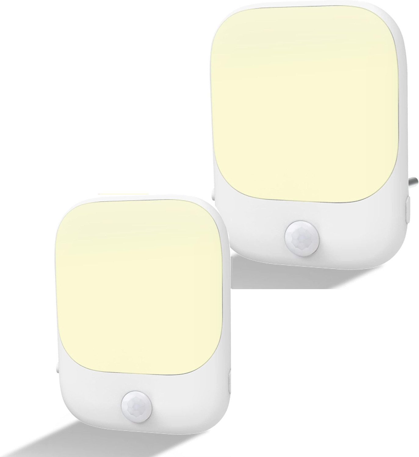 LED Nachtlicht 2 Nachtlichtsteckdosen mit Bewegungsmeldern