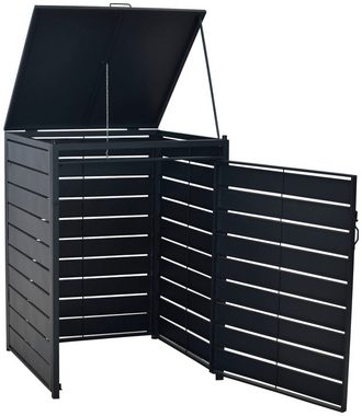 MERXX Mülltonnenbox Basis Alu/Stahl, für 240 Liter Mülltonne