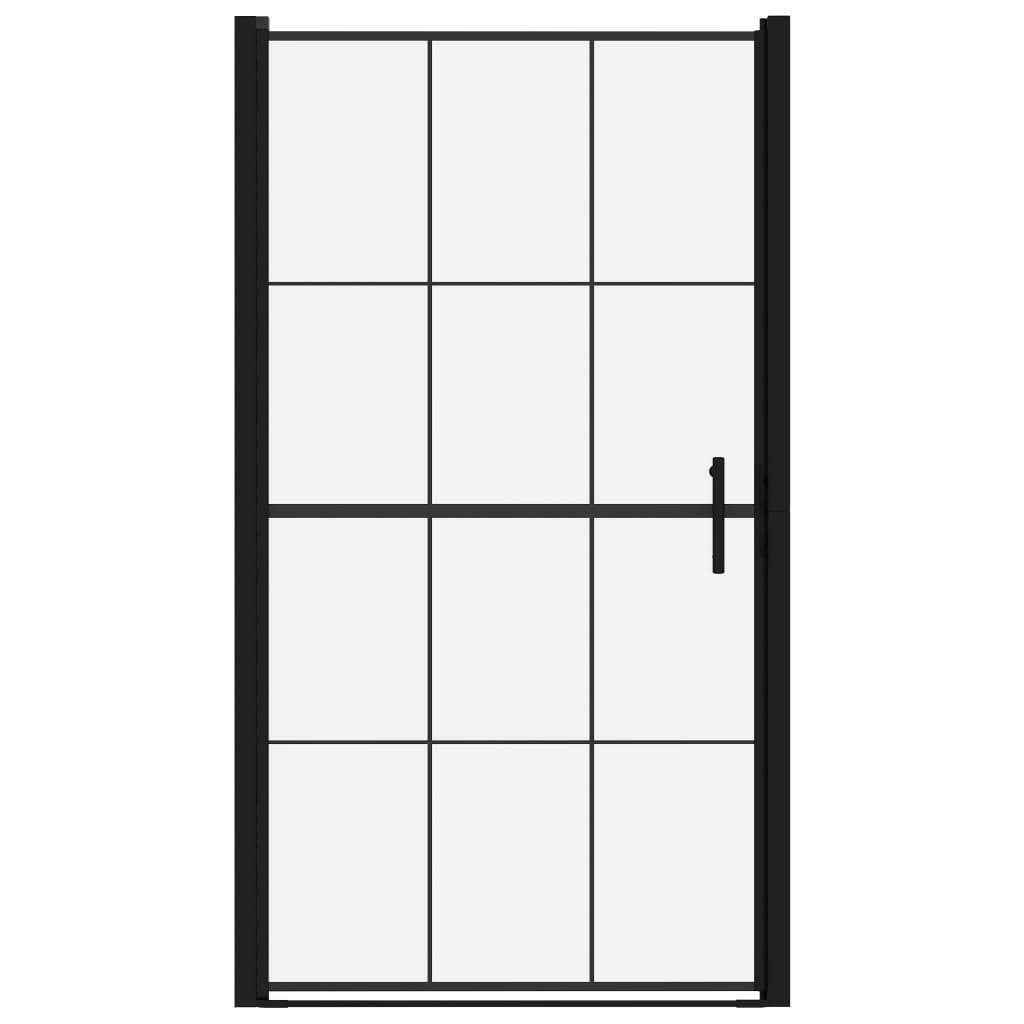 vidaXL Duschwand 100 x 178 cm Duschtür Hartglas 100x178 cm Schwarz