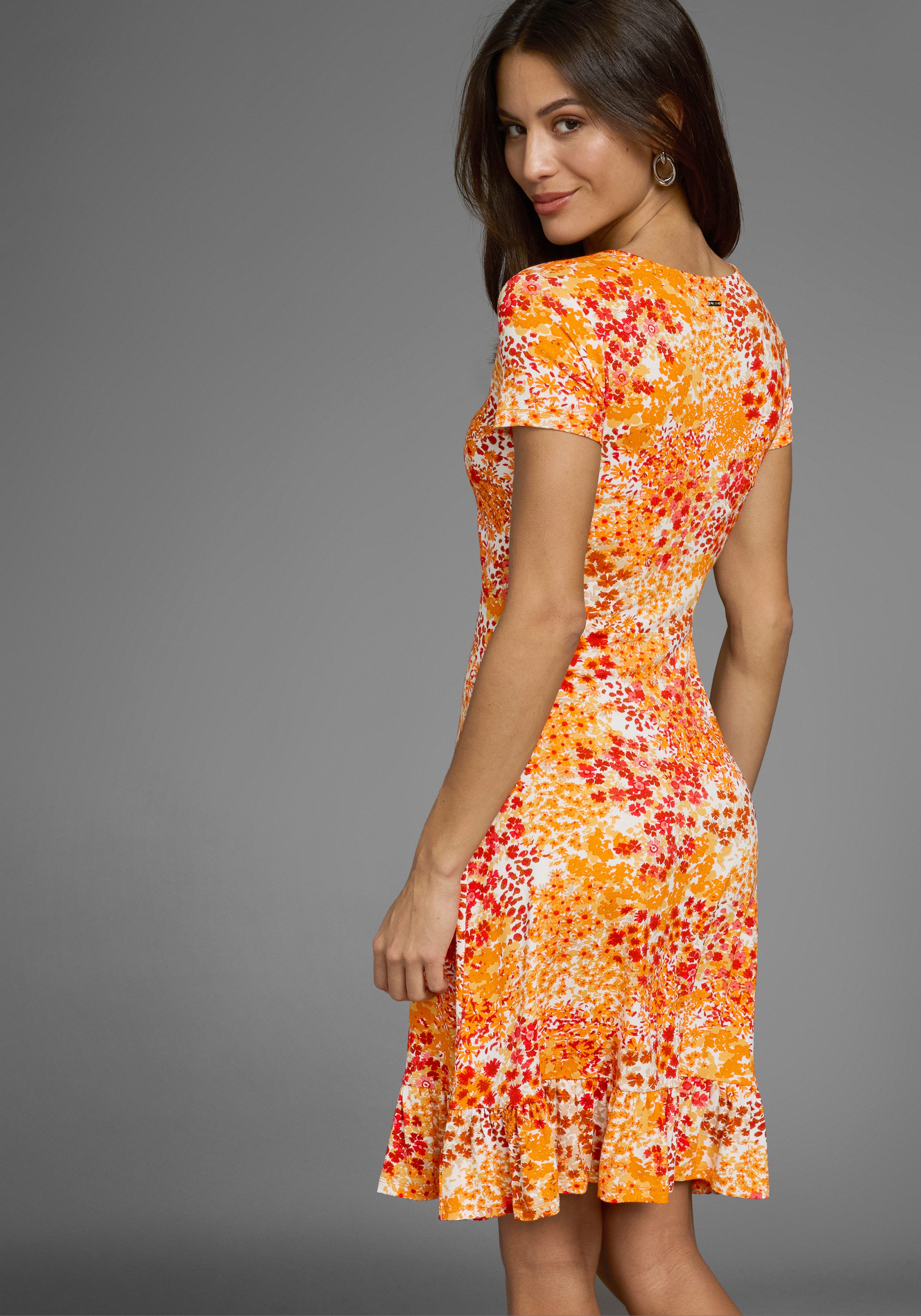 Laura Scott Sommerkleid im Skaterstil, mit floralem Alloverdruck, aus Visko günstig online kaufen