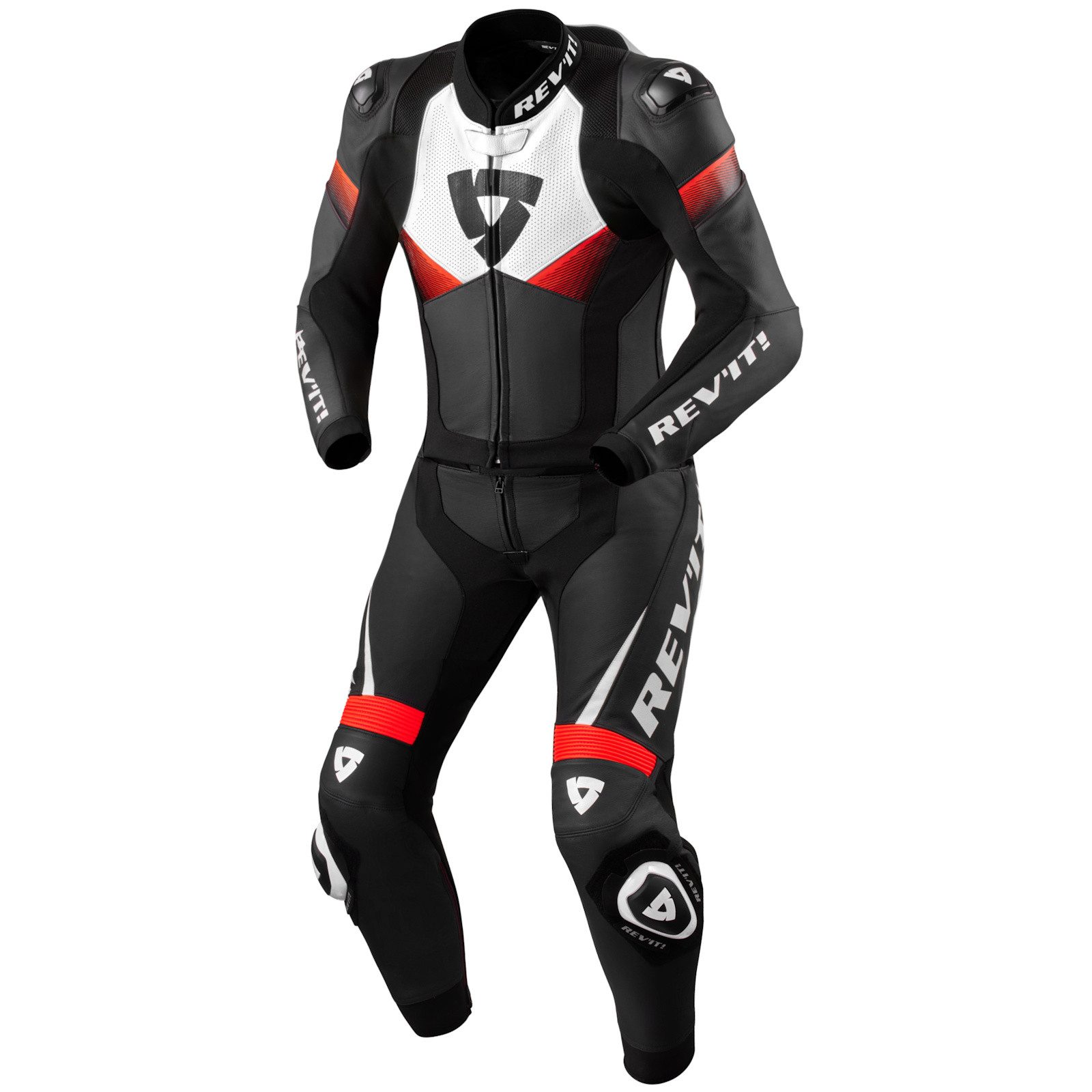 Revit Motorradkombi Revit Argon 3 Lederkombi 2tlg. Schwarz / Neonrot