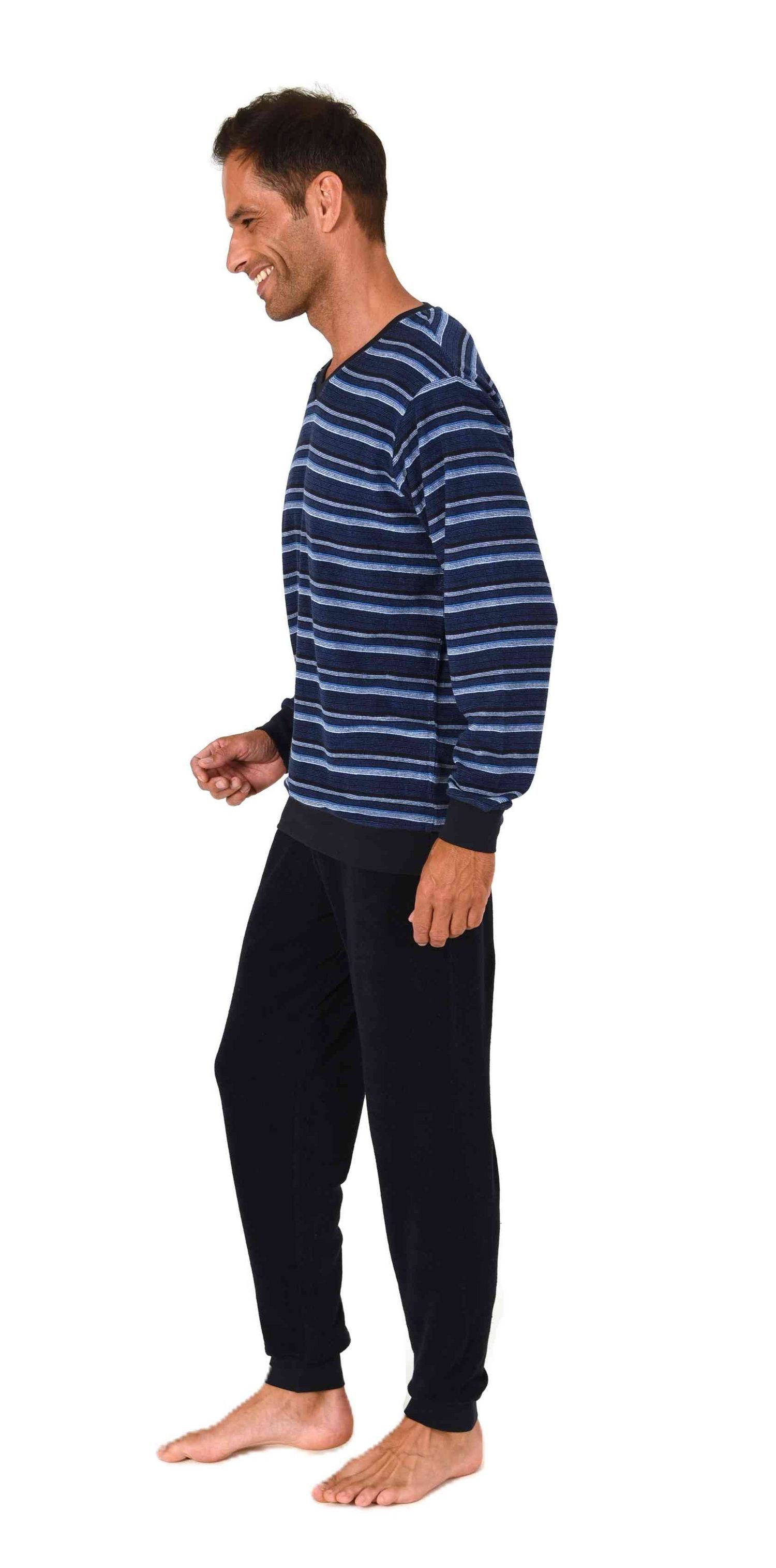 Normann Pyjama Normann Herren Frottee Schlafanzug gestreift – auch in Überg günstig online kaufen