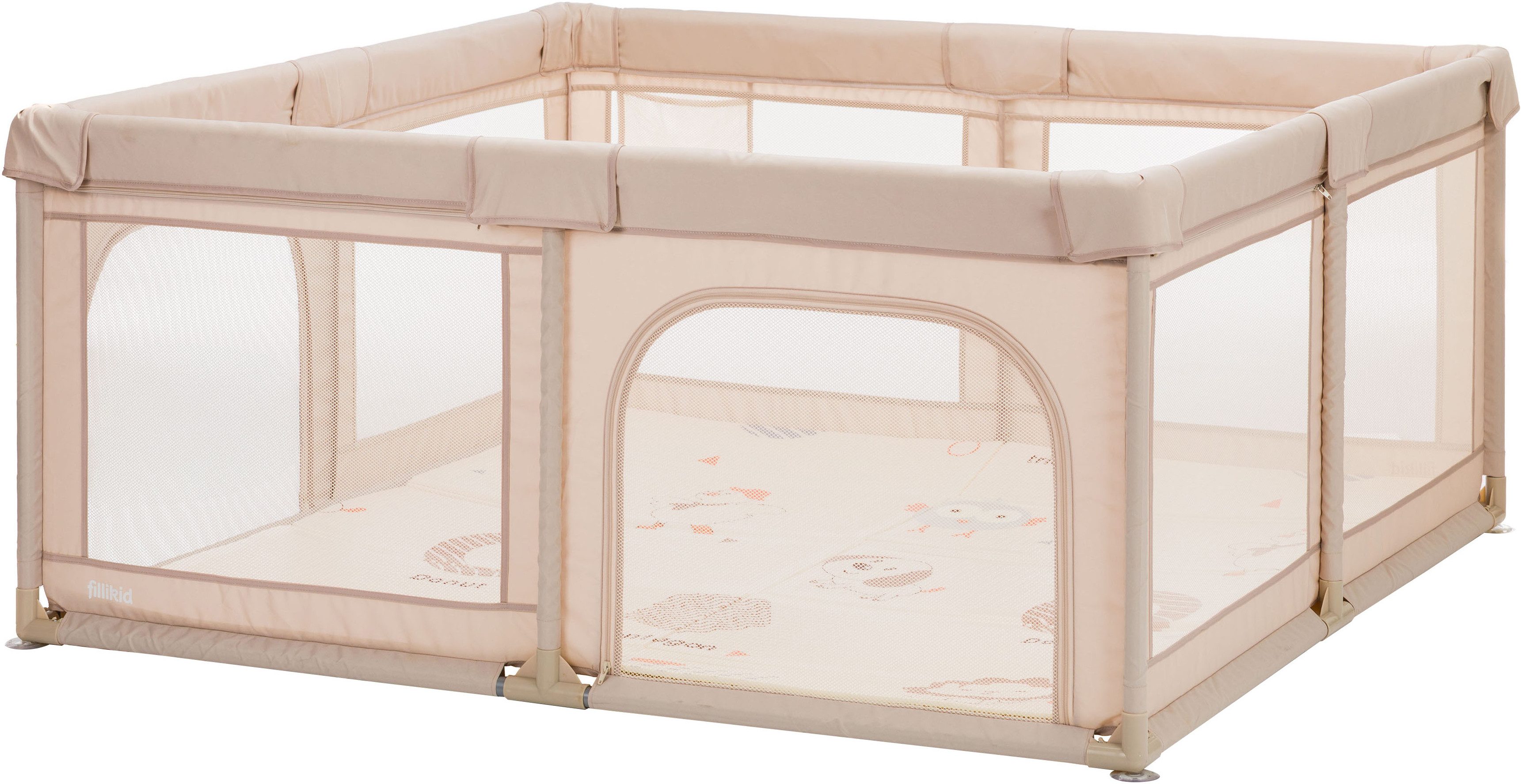 Fillikid Laufgitter Malta mit Boden, mit Transporttasche beige