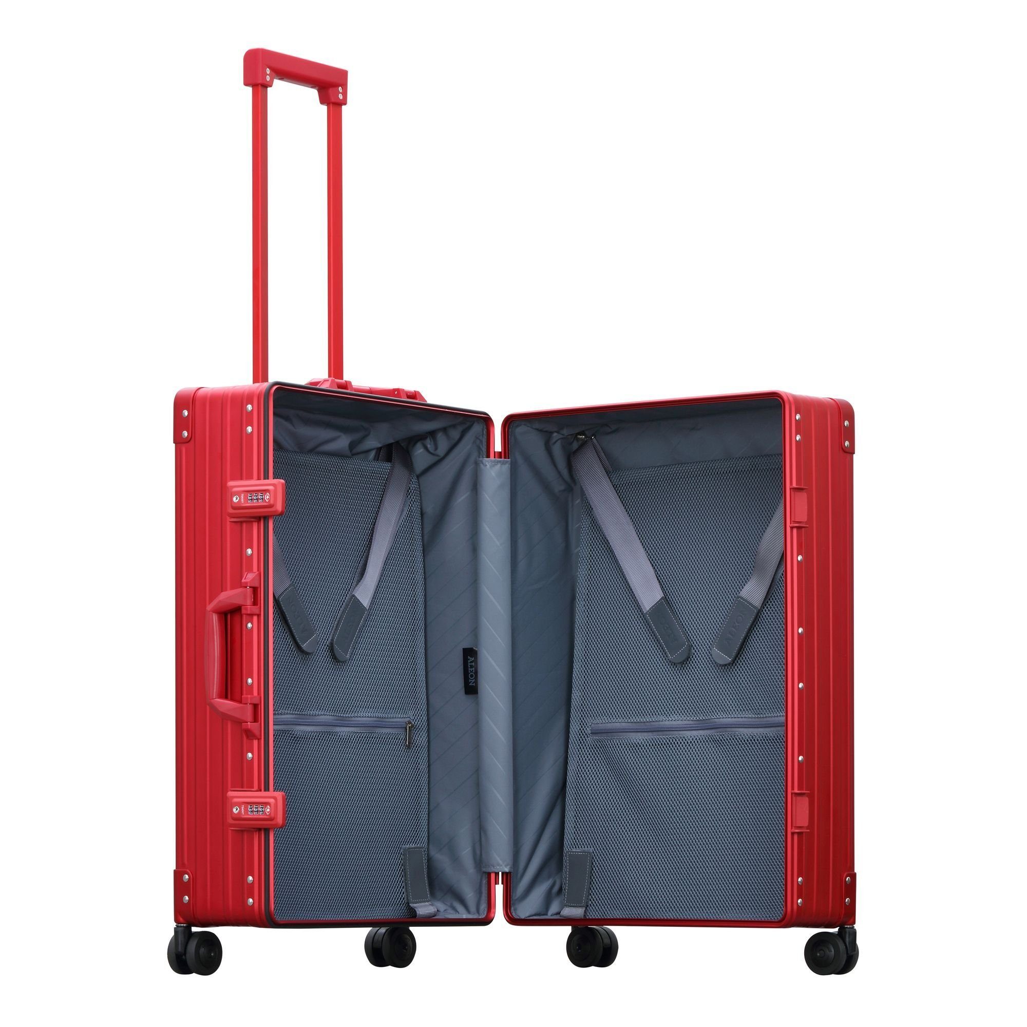 ALEON Hartschalen-Trolley Traveler, 4 ruby Aluminium Rollen