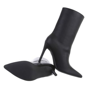 Ital-Design Damen Abendschuhe Elegant High-Heel-Stiefelette Pfennig-/Stilettoabsatz High-Heel Stiefeletten in Schwarz