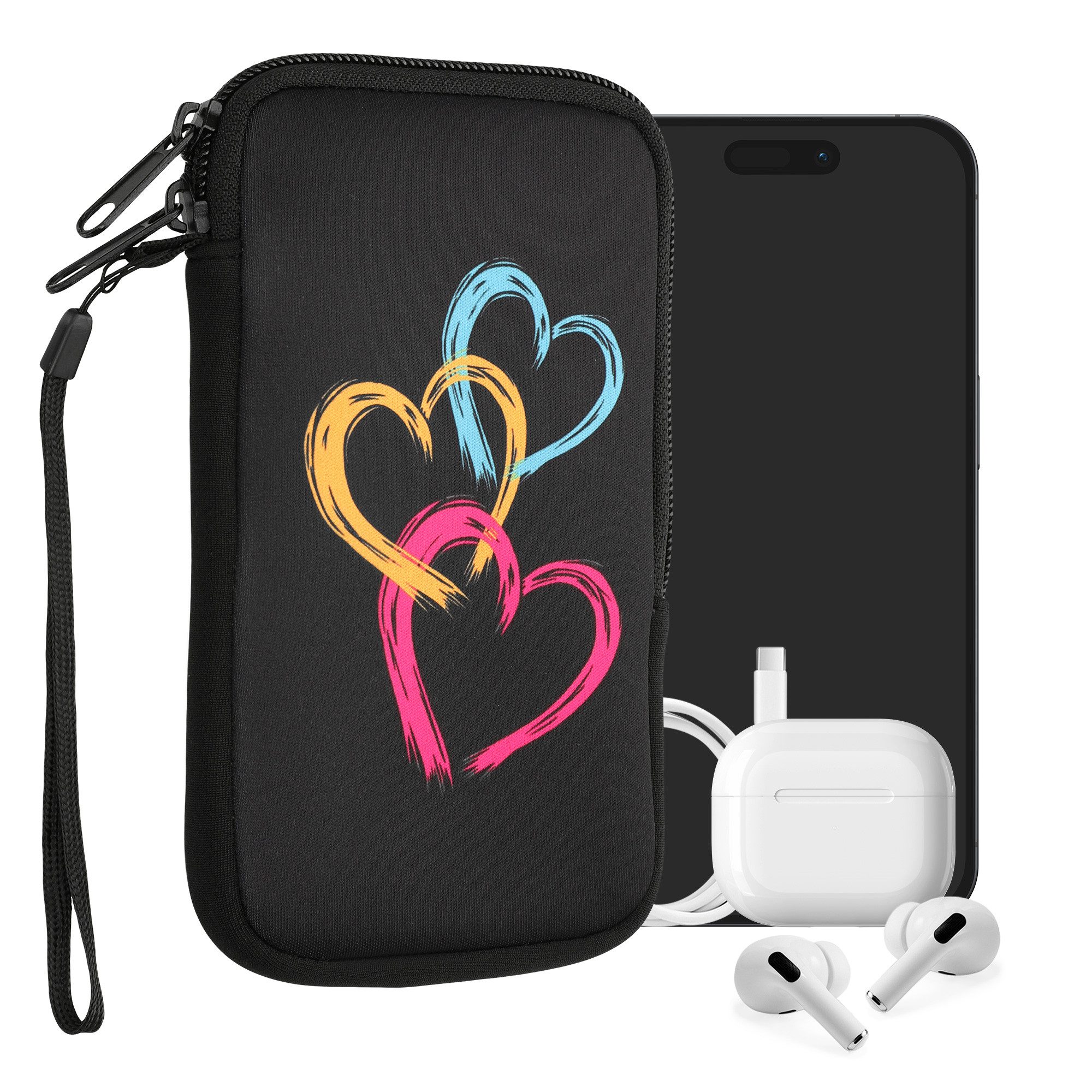 kwmobile Handytasche Handytasche für Smartphones L - 6,5" (1-tlg), Neopren Handy Tasche Hülle Cover Case Schutzhülle