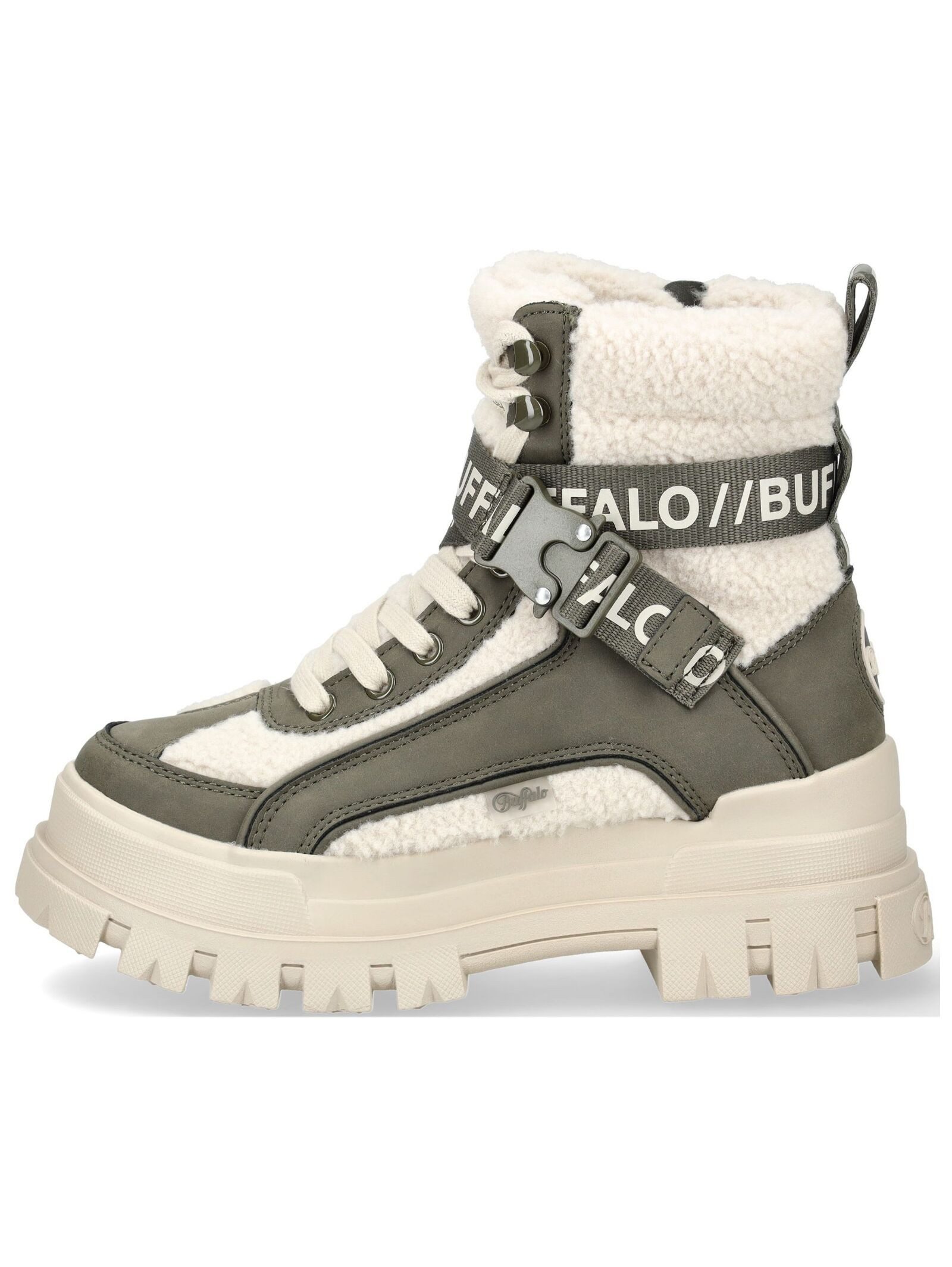 Buffalo Stiefelette Lederimitat/Textil . Schnürstiefelette günstig online kaufen