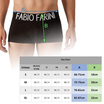 Fabio Farini Boxershorts Herren Unterhosen - Retroshorts aus atmungsaktiver Baumwolle (4-St) im sportlichen Look mit breitem Logoschriftzug