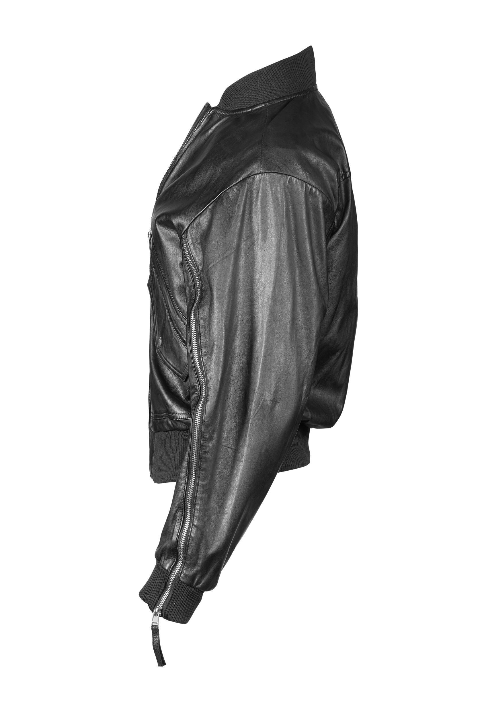 Apple of Eden Lederjacke AOE-143 (1-St) mit Reißverschlüsse an den Ärmeln
